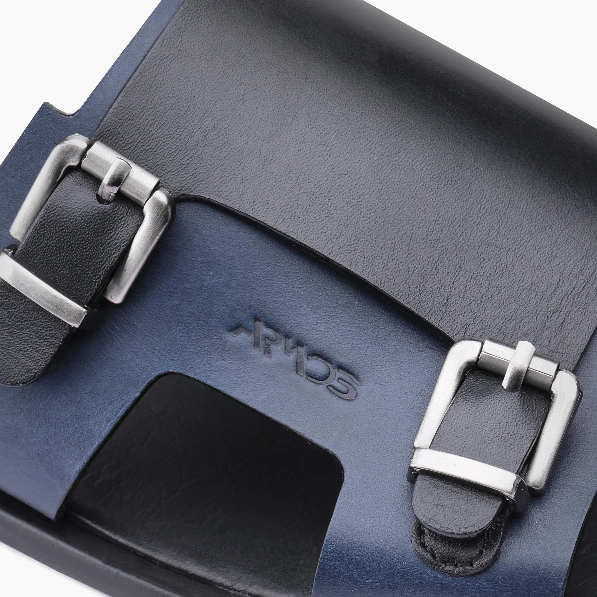 Men's Black & Blue Leather Slider Sandal sold by Armos product image thumbnail 5