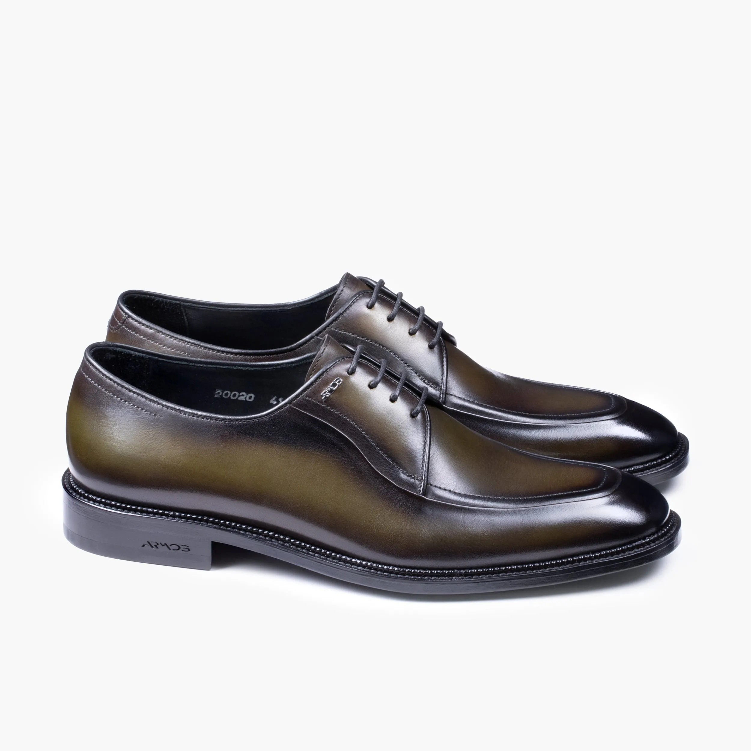 Men's Khaki Leather Derby Lace-Up sold by Armos product image thumbnail 3