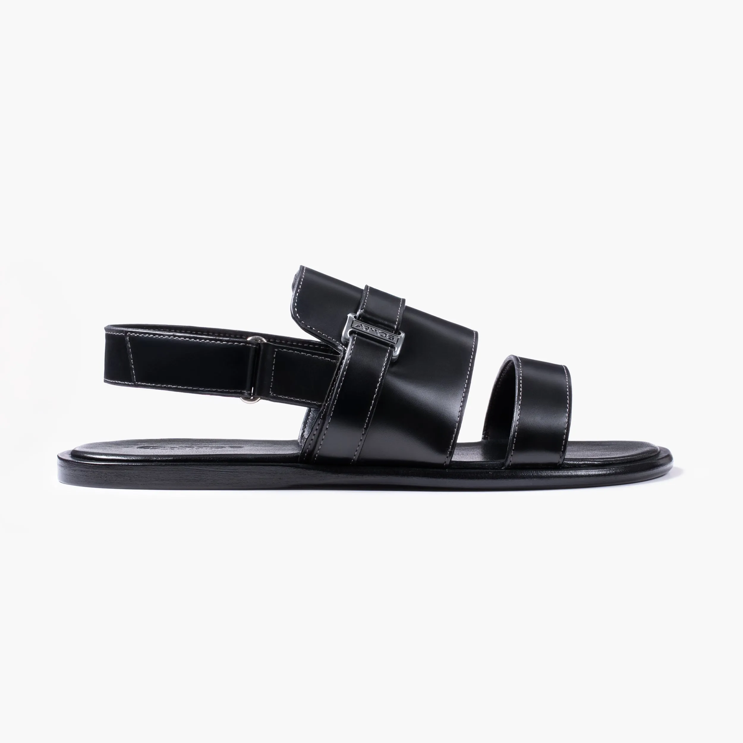 Men's Black Leather Back-Strap Sandal sold by Armos