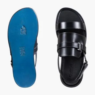 Men's Black Leather Back-Strap Sandal sold by Armos product image thumbnail 4