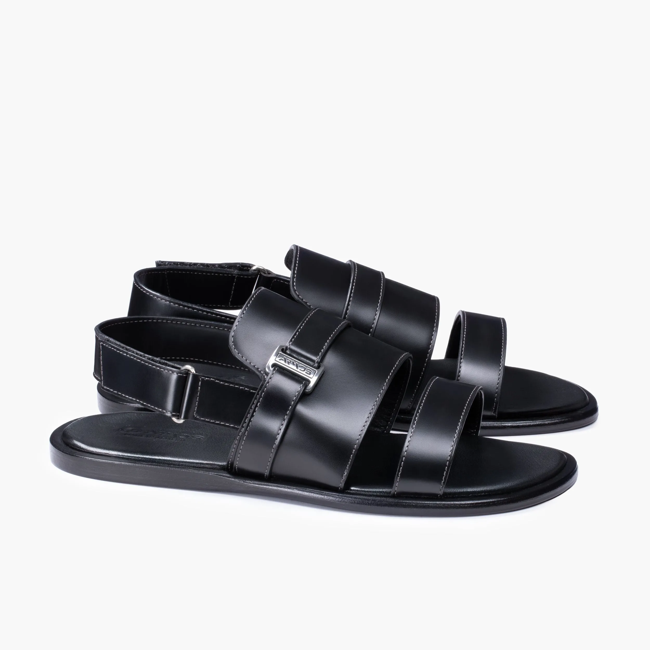 Men's Black Leather Back-Strap Sandal sold by Armos product image thumbnail 2