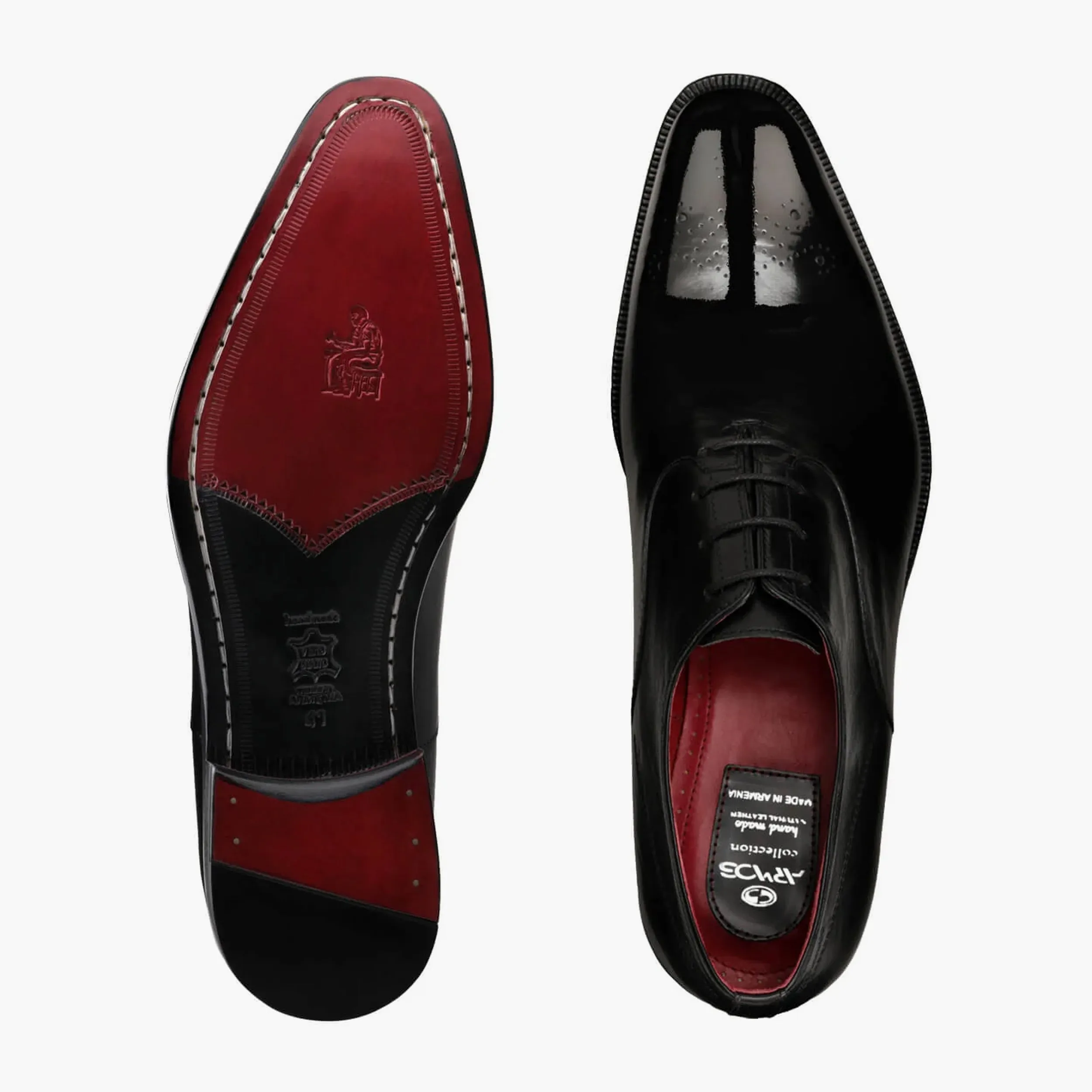 Men’s Black Leather Medallion Toe Oxford sold by Armos product image thumbnail 5