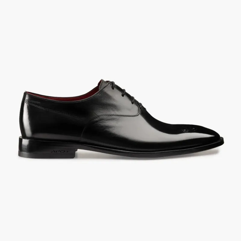 Men’s Black Leather Medallion Toe Oxford sold by Armos