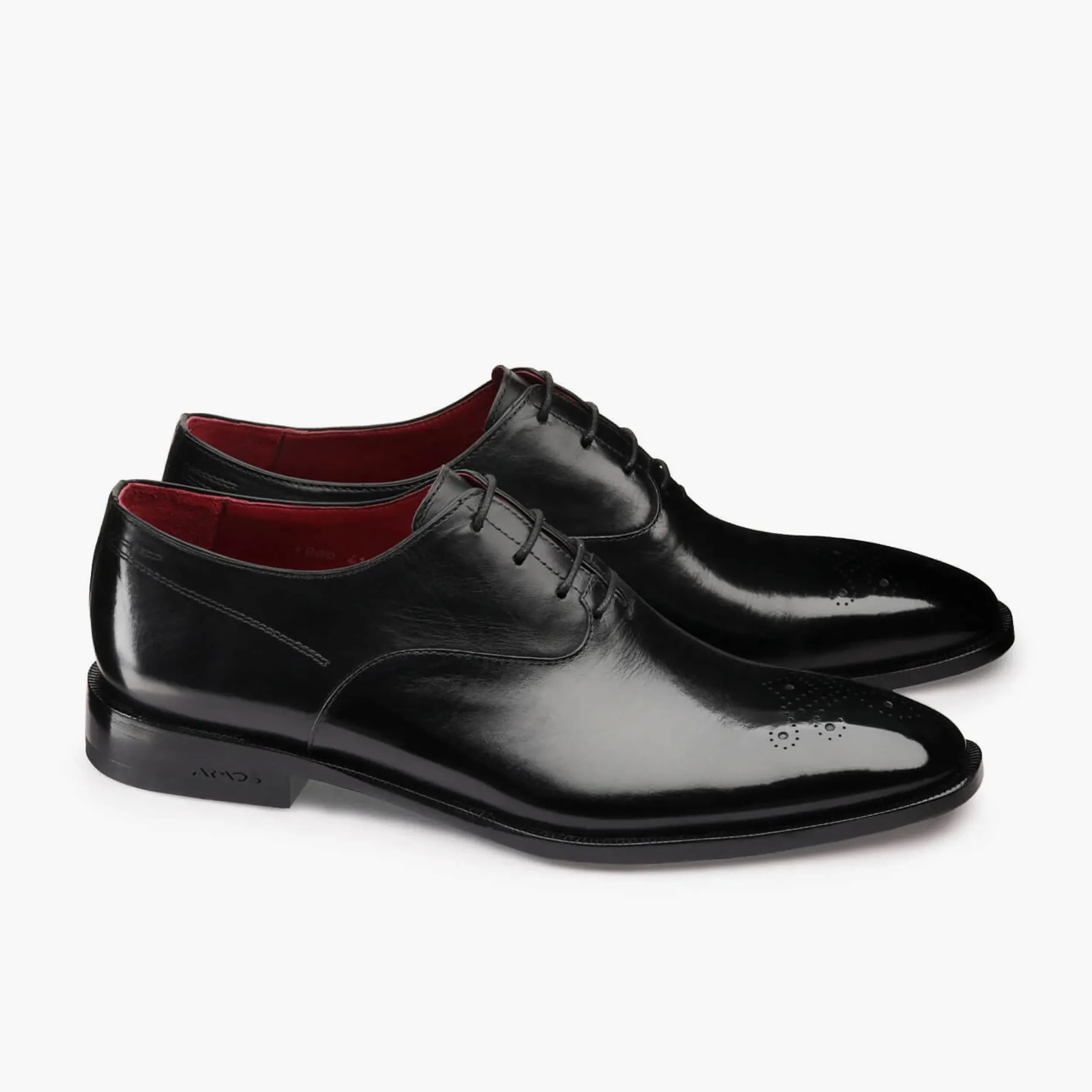 Men’s Black Leather Medallion Toe Oxford sold by Armos product image thumbnail 3