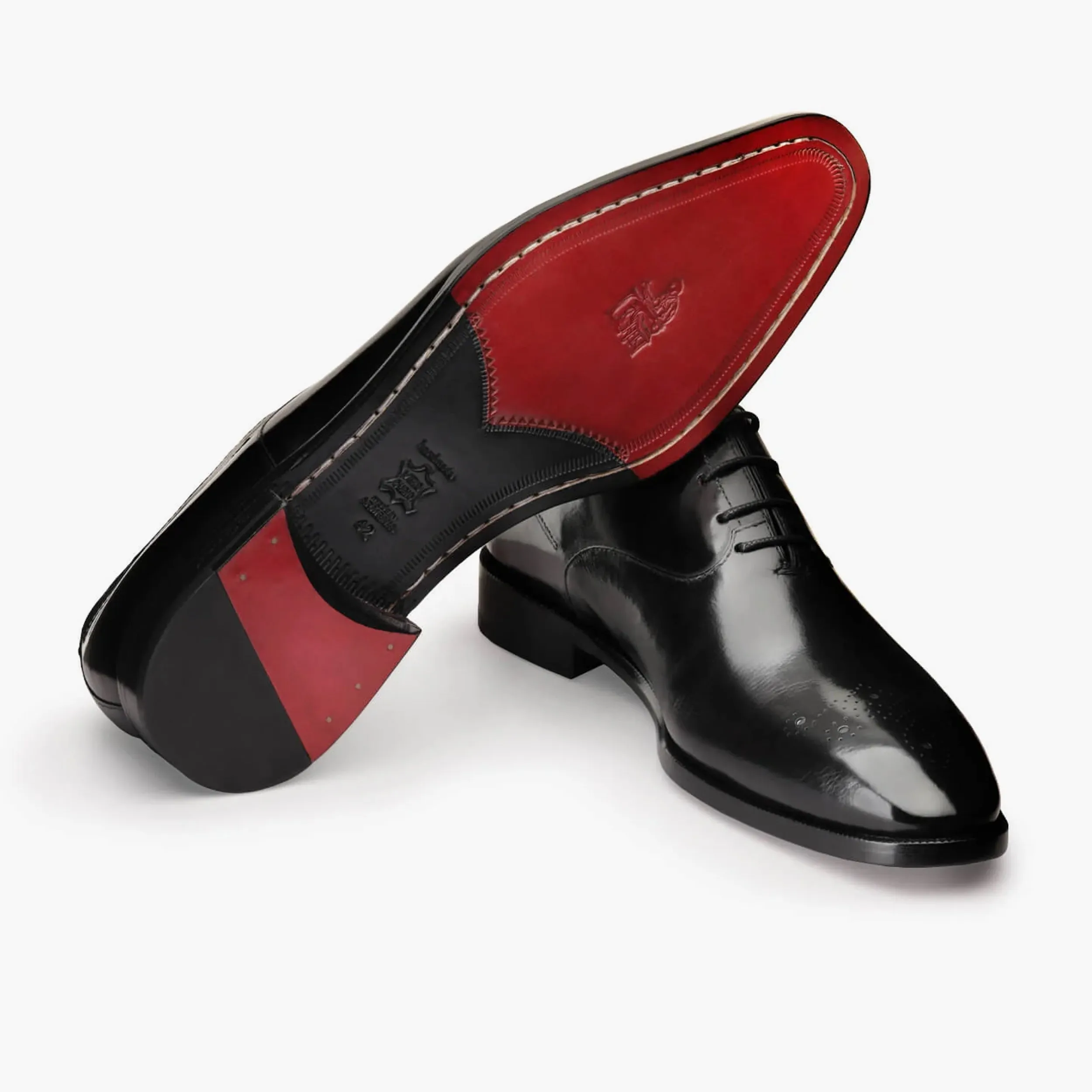 Men’s Black Leather Medallion Toe Oxford sold by Armos product image thumbnail 4