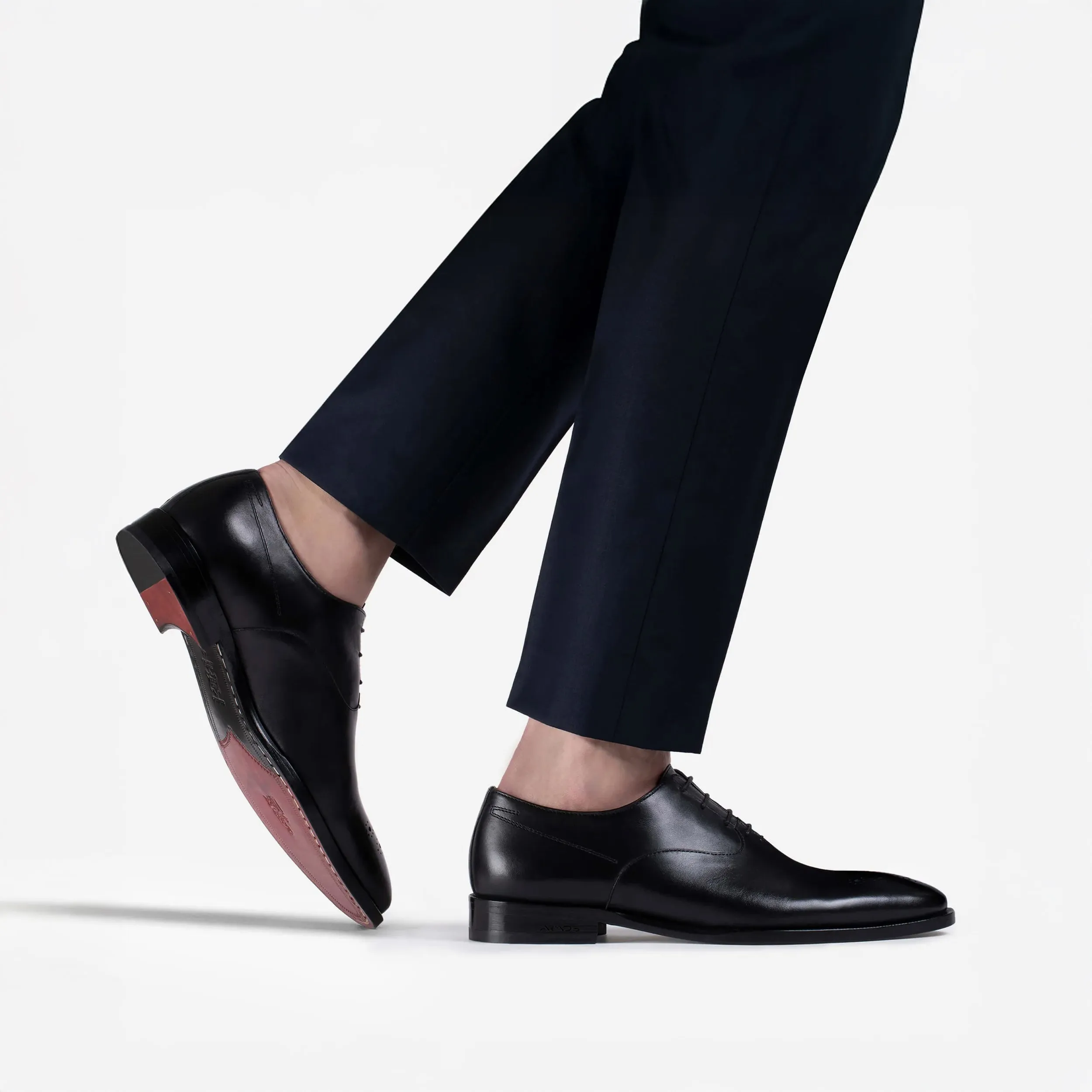 Men’s Black Leather Medallion Toe Oxford sold by Armos product image thumbnail 2