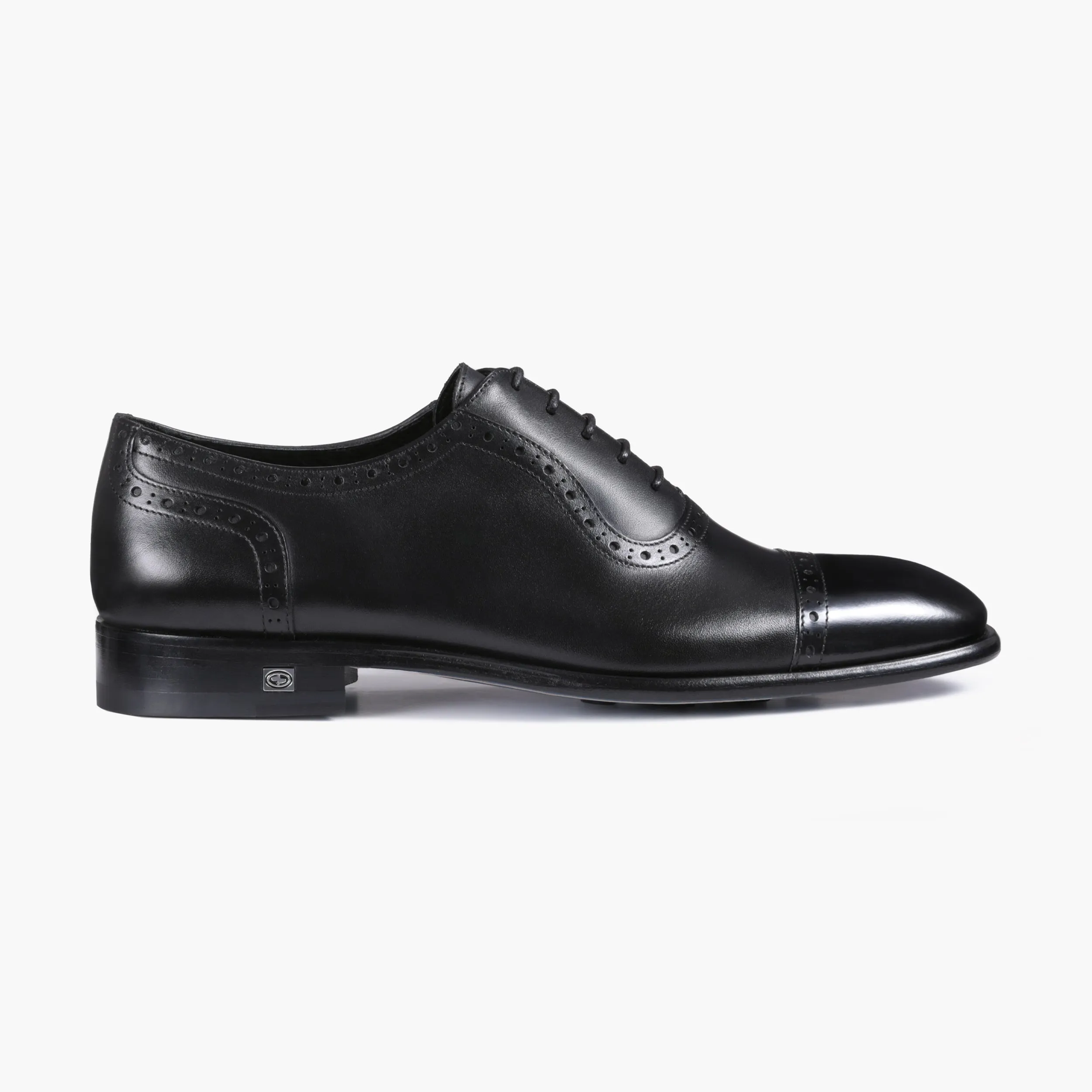 Men’s Black Leather Cap-Toe Oxford sold by Armos