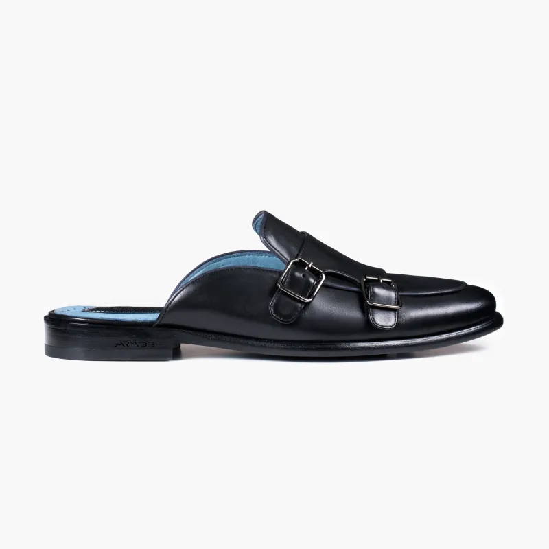Men's Black Leather Mule sold by Armos