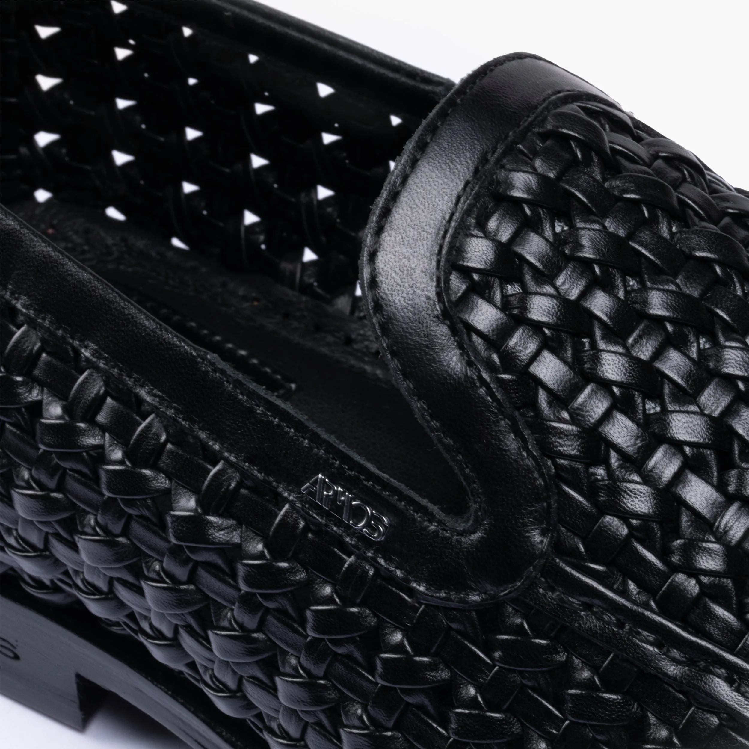 Men's Black Woven Leather Loafer sold by Armos product image thumbnail 5