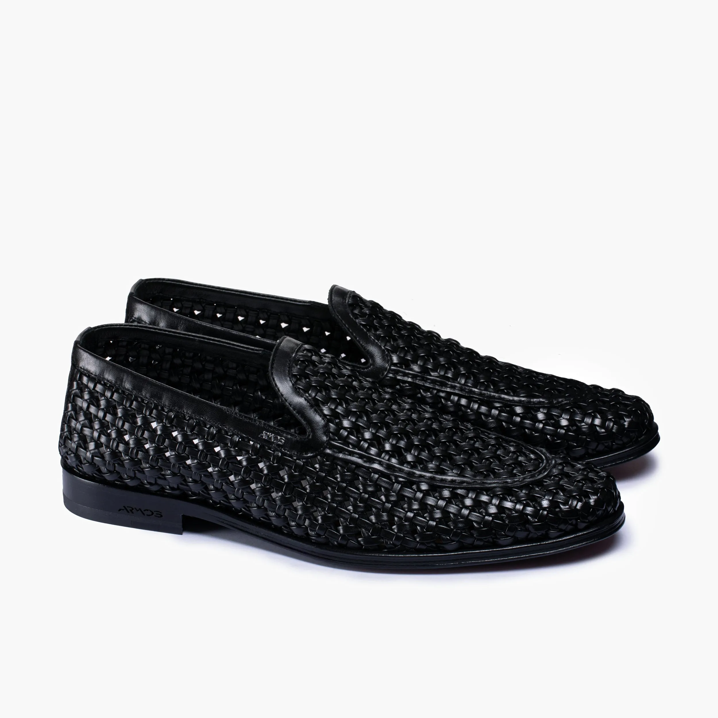 Men's Black Woven Leather Loafer sold by Armos product image thumbnail 2