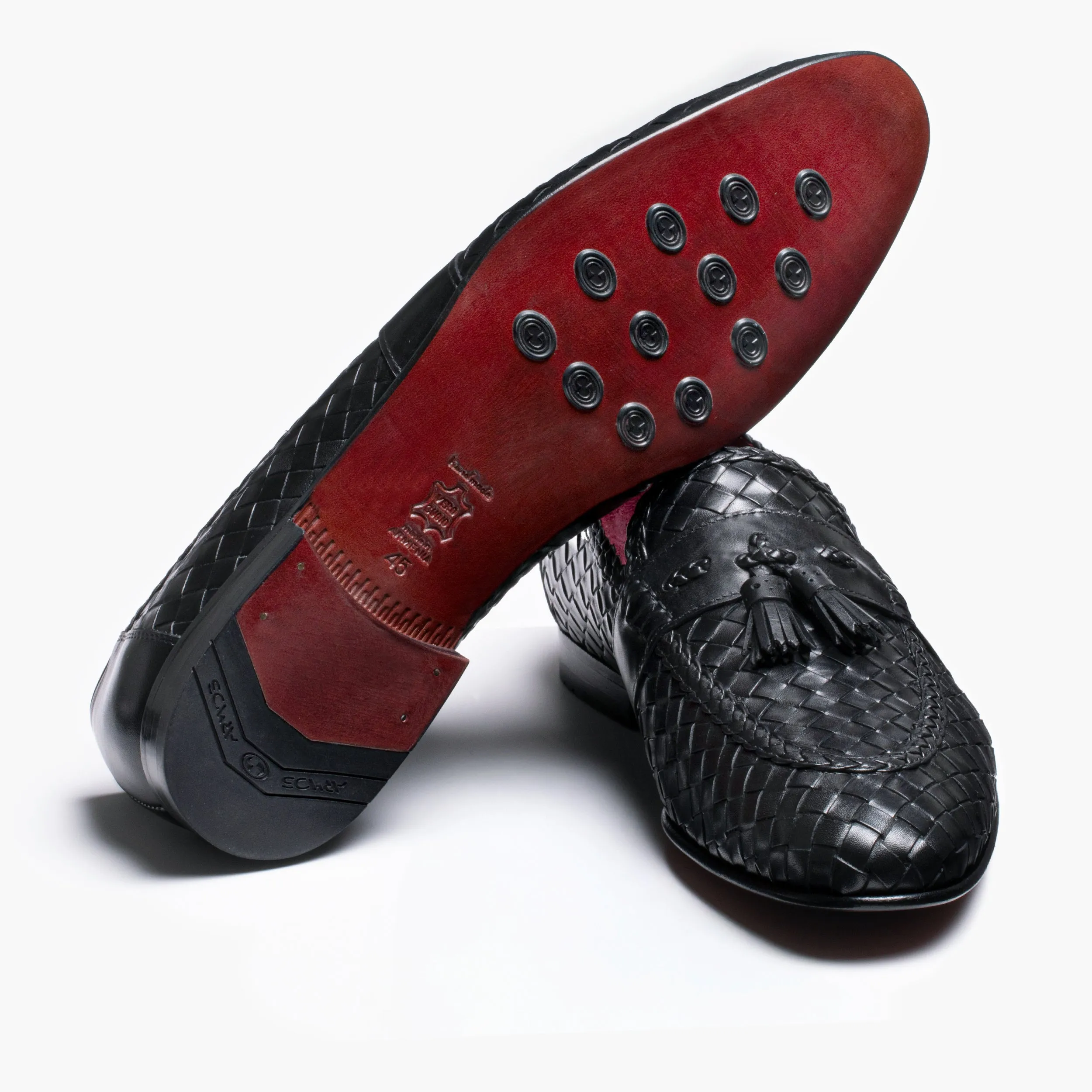 Men’s Black Woven Leather Tassel Loafer sold by Armos product image thumbnail 3