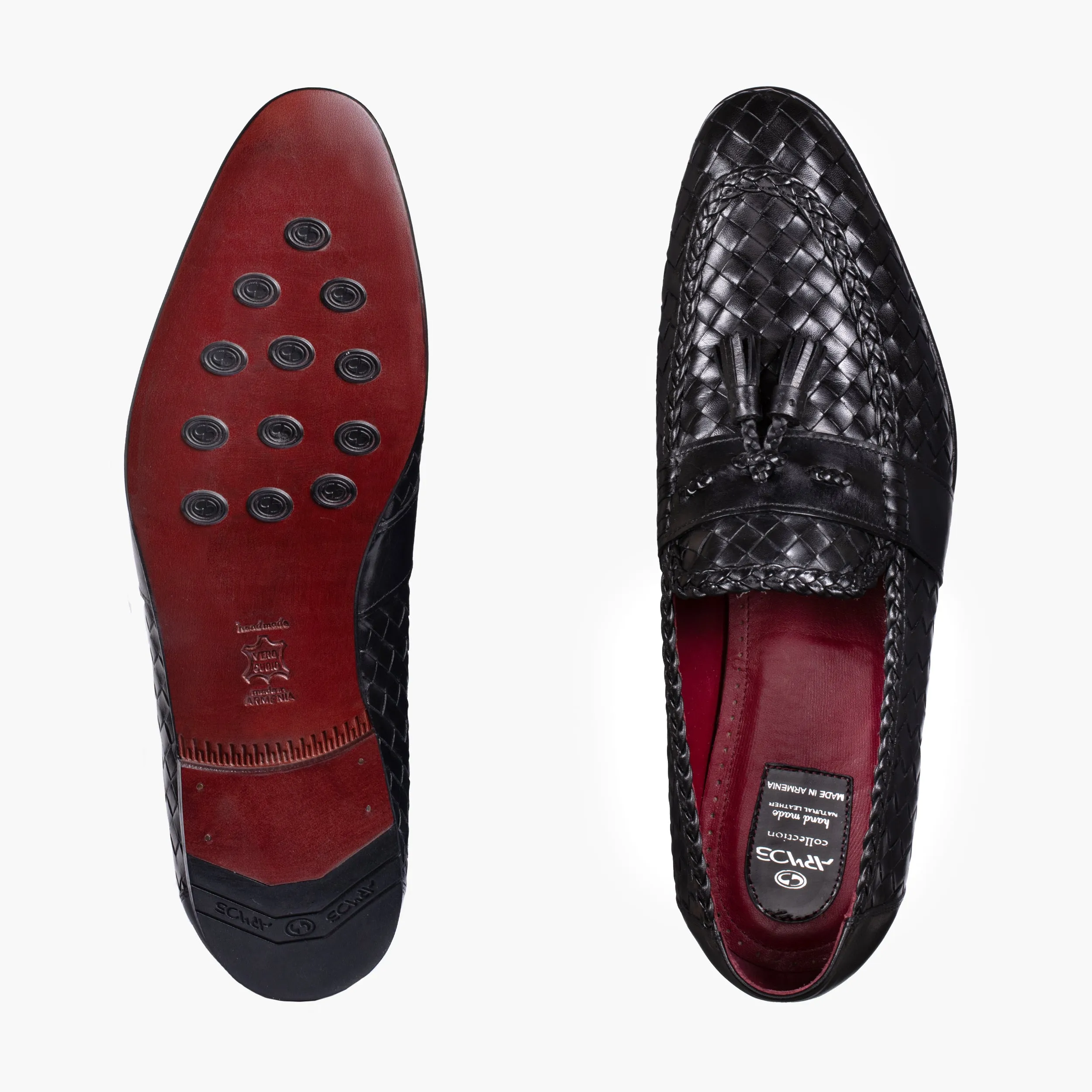 Men’s Black Woven Leather Tassel Loafer sold by Armos product image thumbnail 4