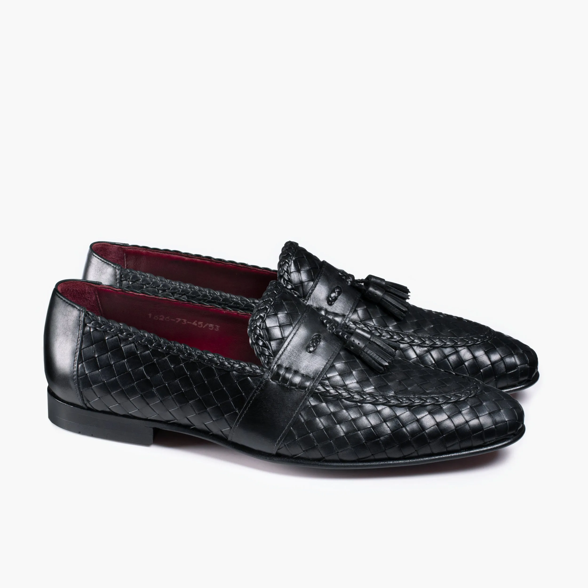 Men’s Black Woven Leather Tassel Loafer sold by Armos product image thumbnail 2