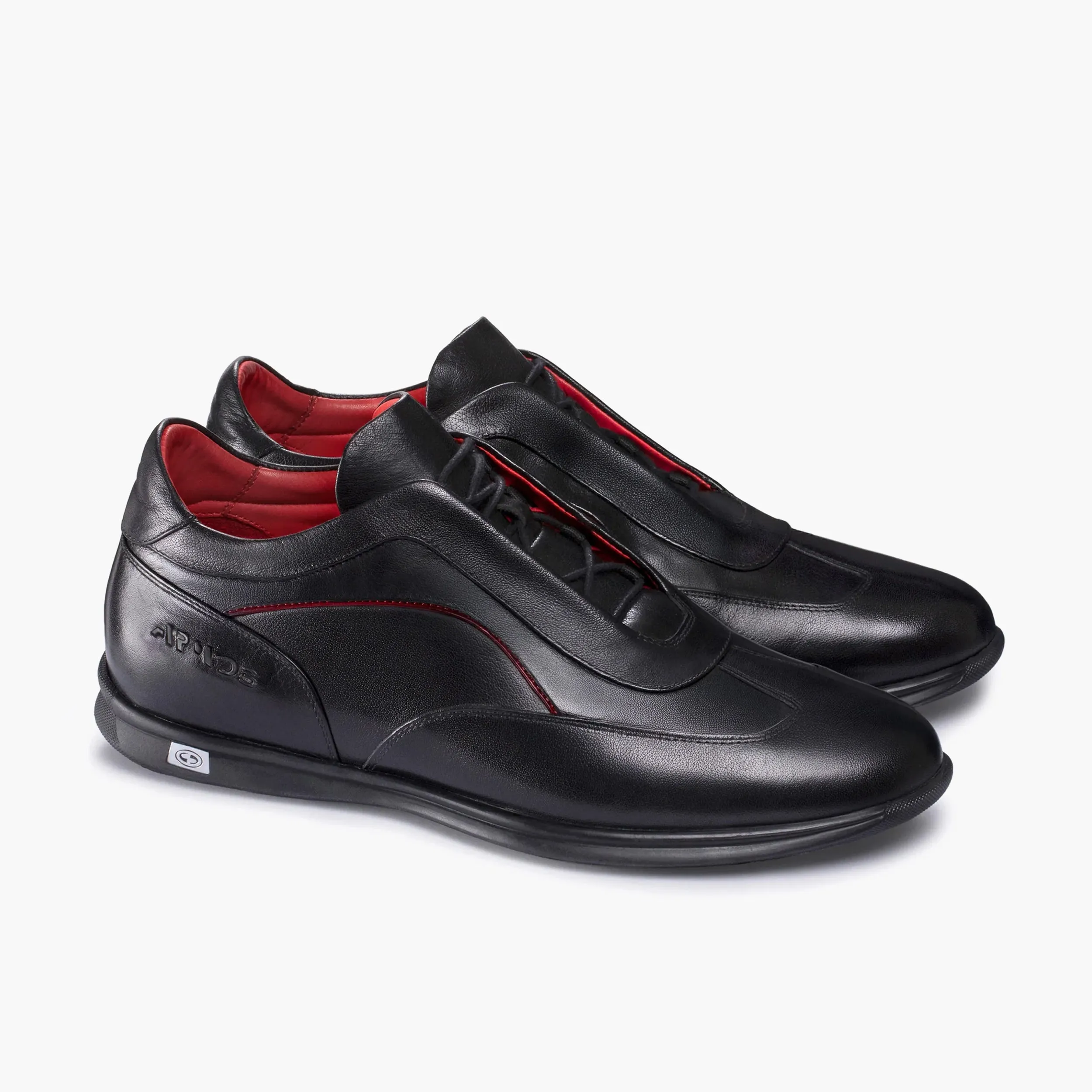 Men’s Black Leather Sneaker with Red Lines sold by Armos product image thumbnail 3