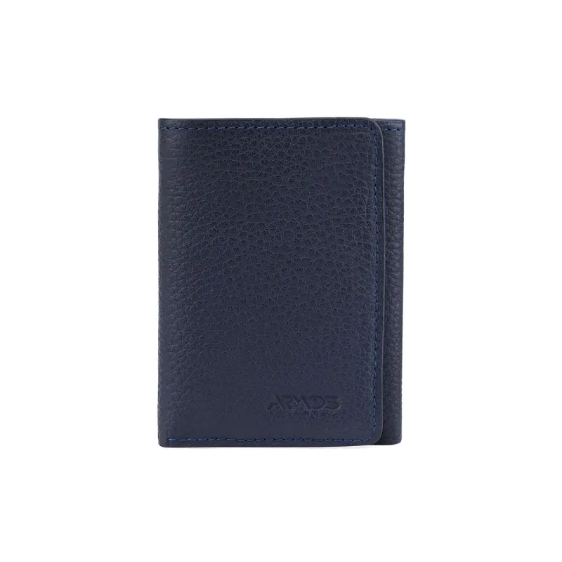 Blue wallet with triple fold sold by Armos