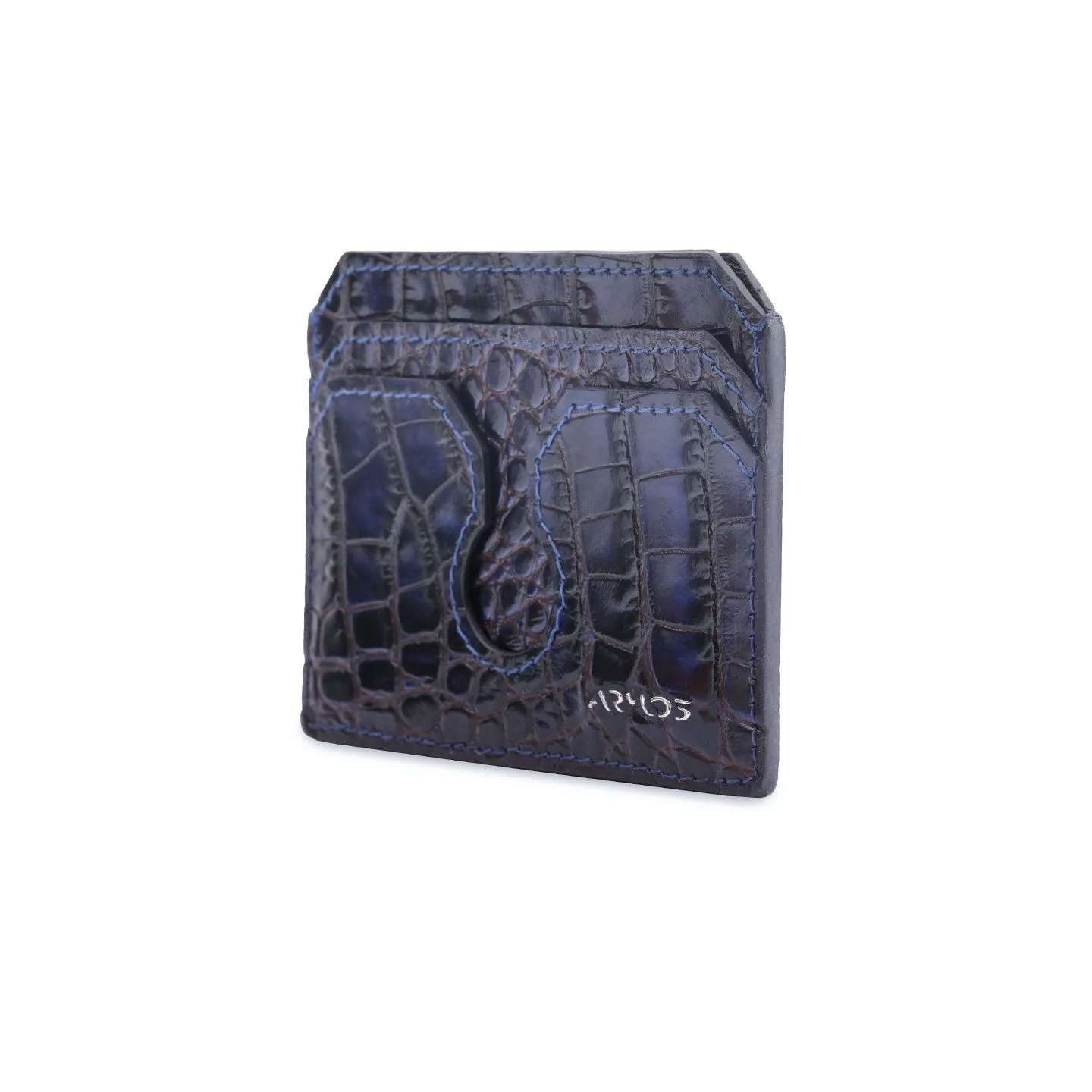 Blue crocodile print cardholder sold by Armos product image thumbnail 3