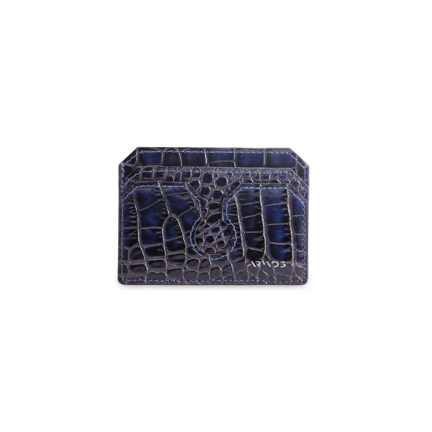 Blue crocodile print cardholder sold by Armos