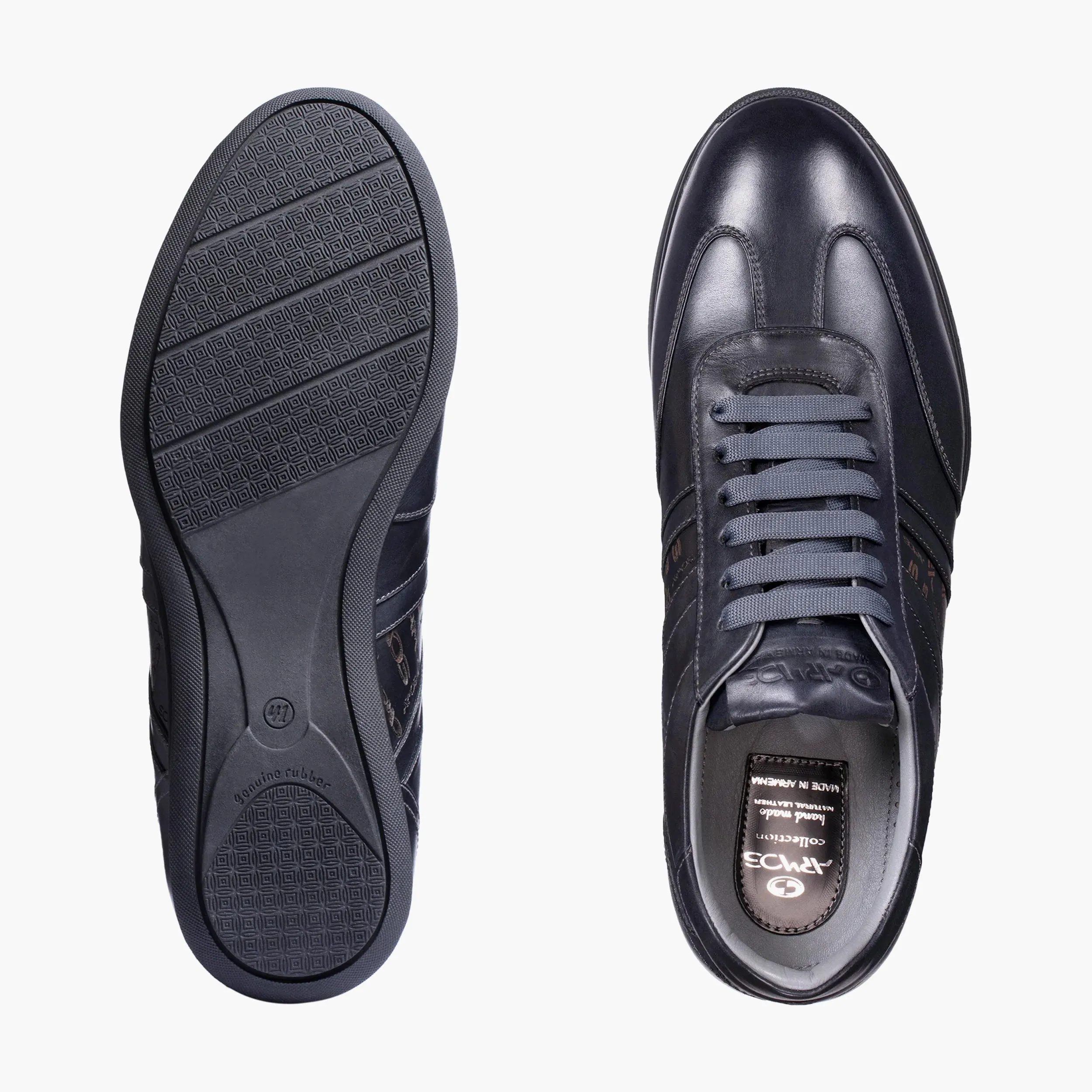 Men's Dark Blue Leather Sneaker sold by Armos product image thumbnail 5