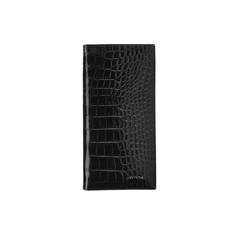 Black croc-printed wallet sold by Armos