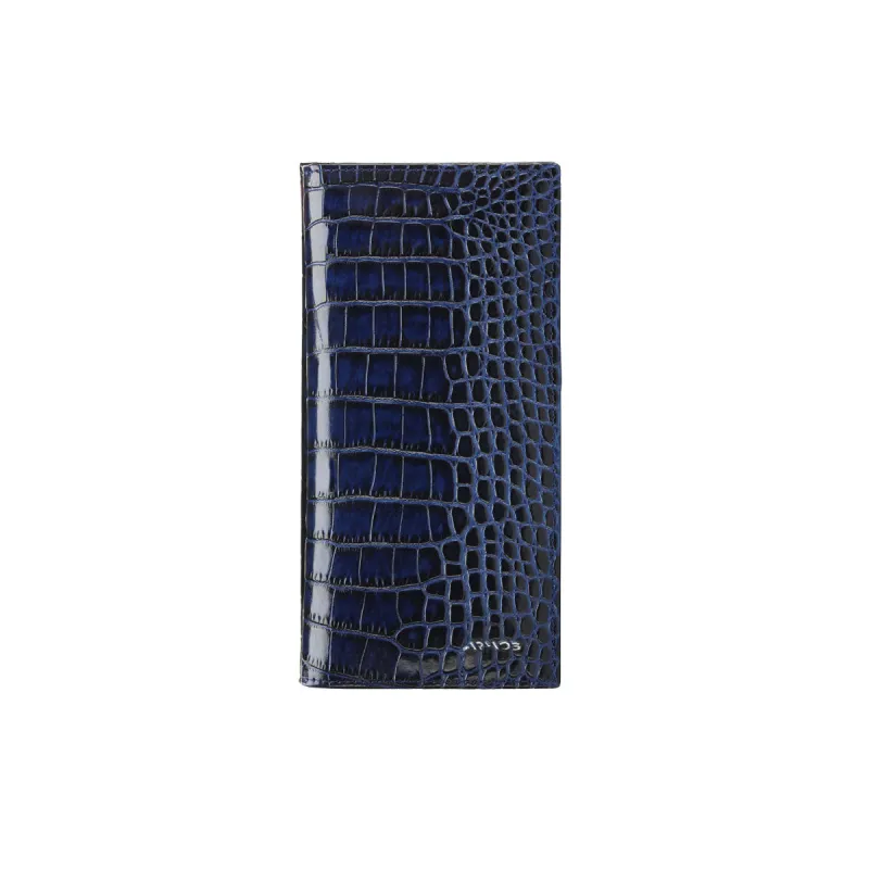 Navy croc-printed wallet sold by Armos