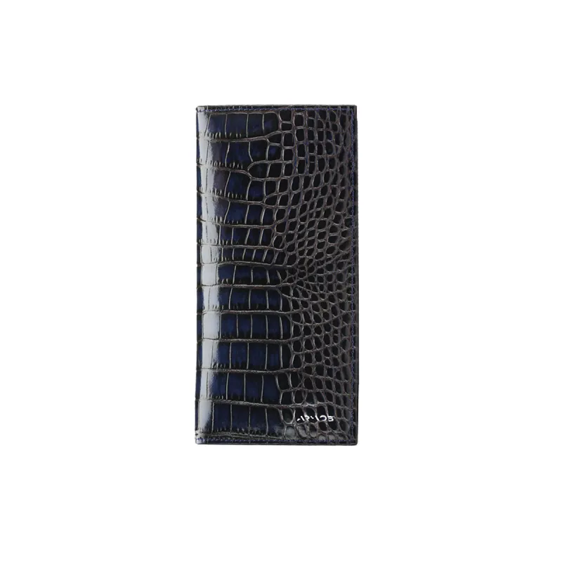 Dark gray croc-printed wallet sold by Armos