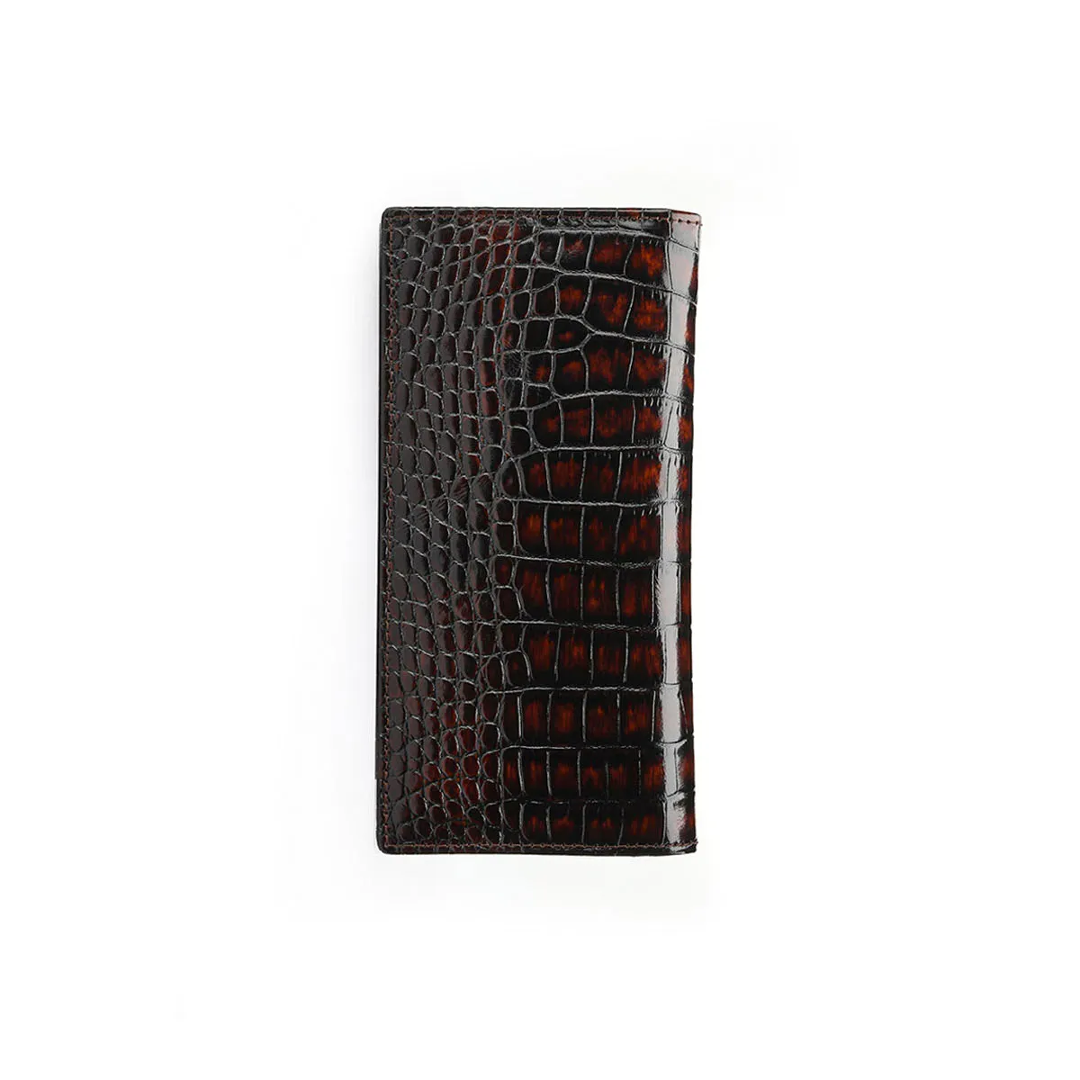 Brown croc-printed wallet sold by Armos product image thumbnail 4