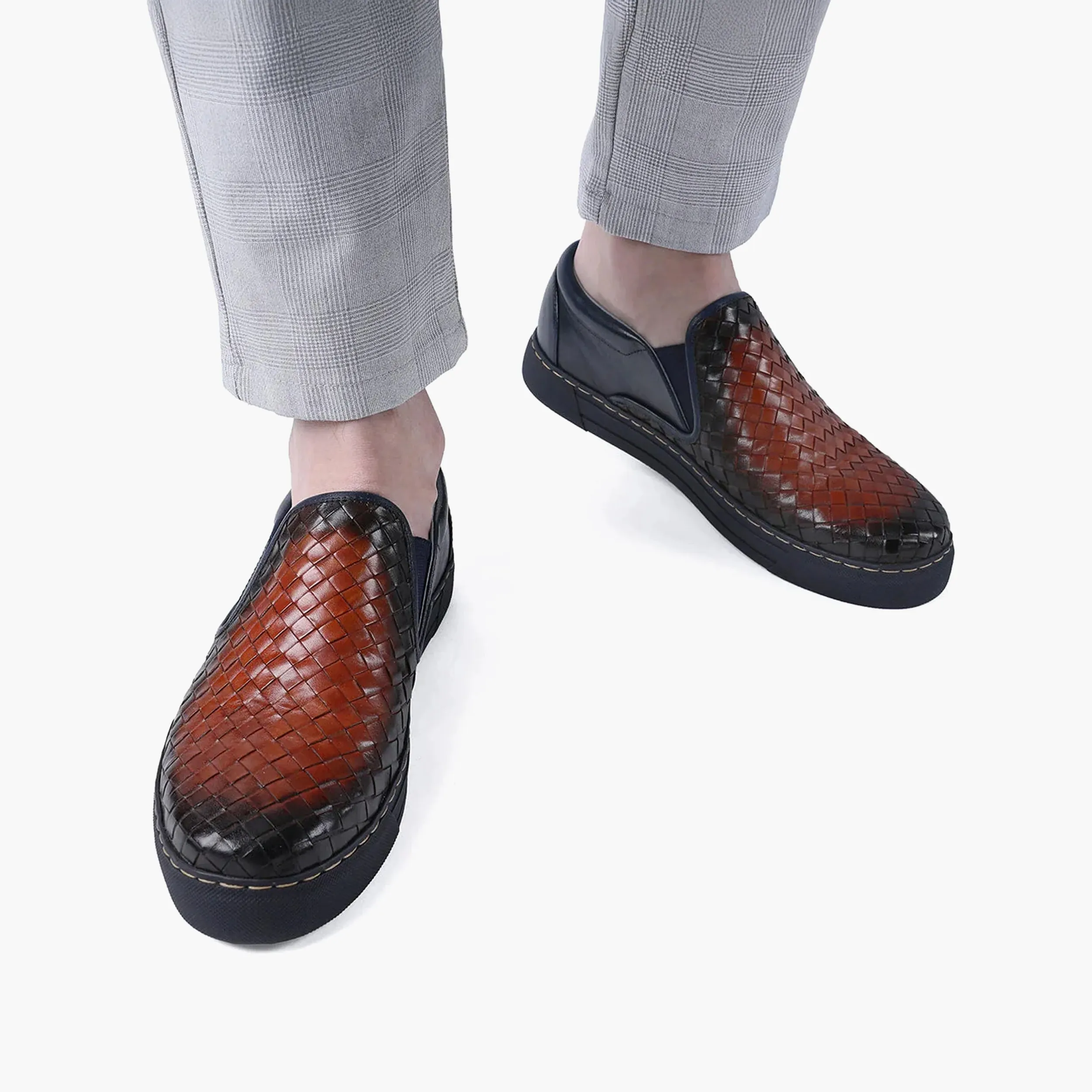 Men’s Blue and Brown Slip-On Sneaker sold by Armos product image thumbnail 5