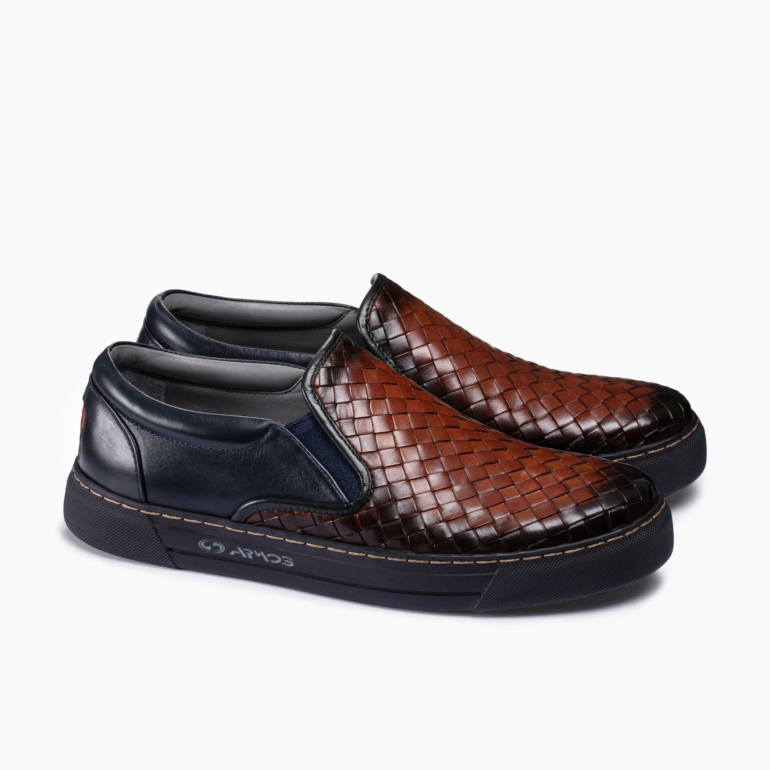 Men’s Blue and Brown Slip-On Sneaker sold by Armos product image thumbnail 2