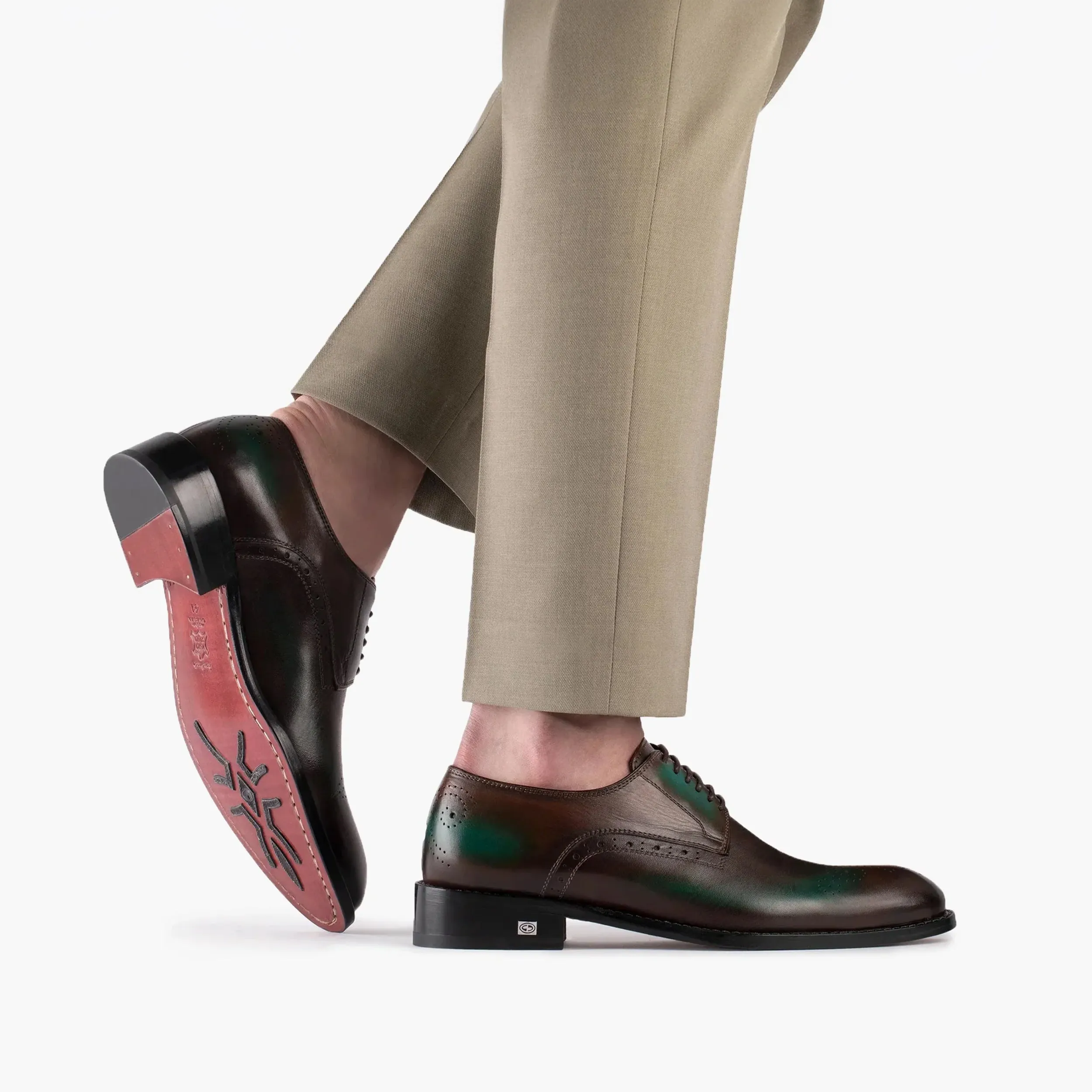 Men's Brown & Emerald Leather Derby sold by Armos product image thumbnail 2