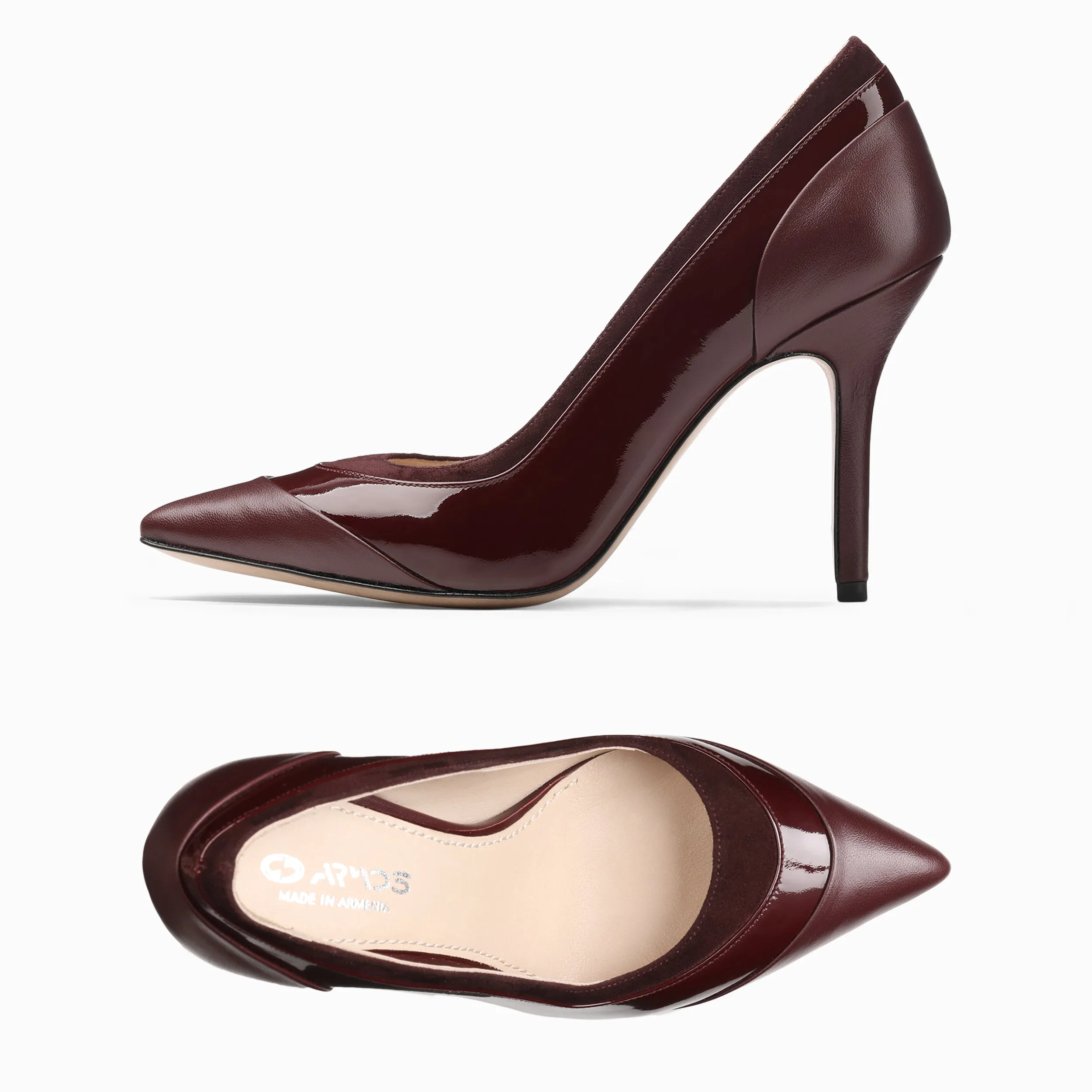 Women's Burgundy Pointed-toe Pump sold by Armos product image thumbnail 3