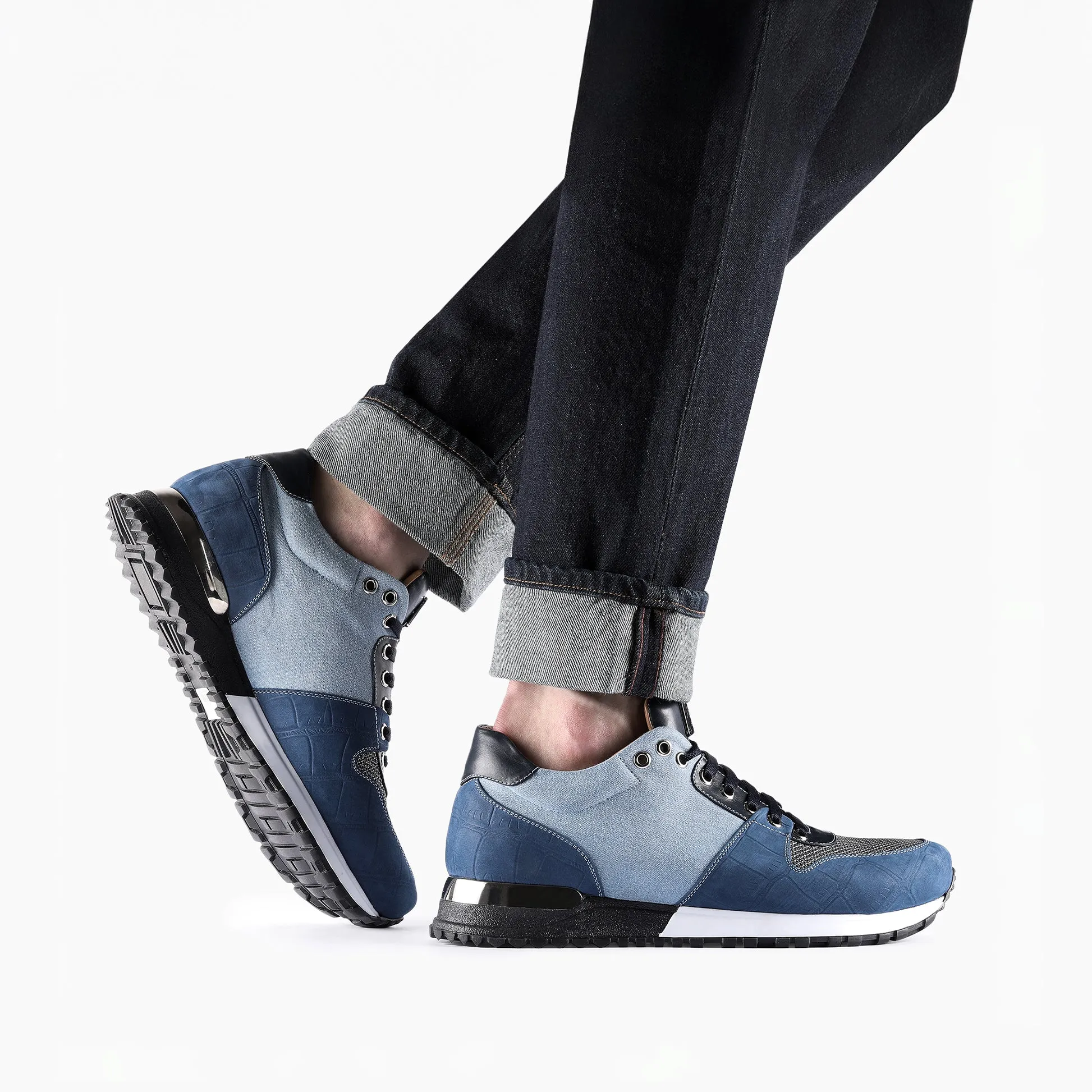 Men's Denim Croc-Effect Matte Sneaker sold by Armos product image thumbnail 2