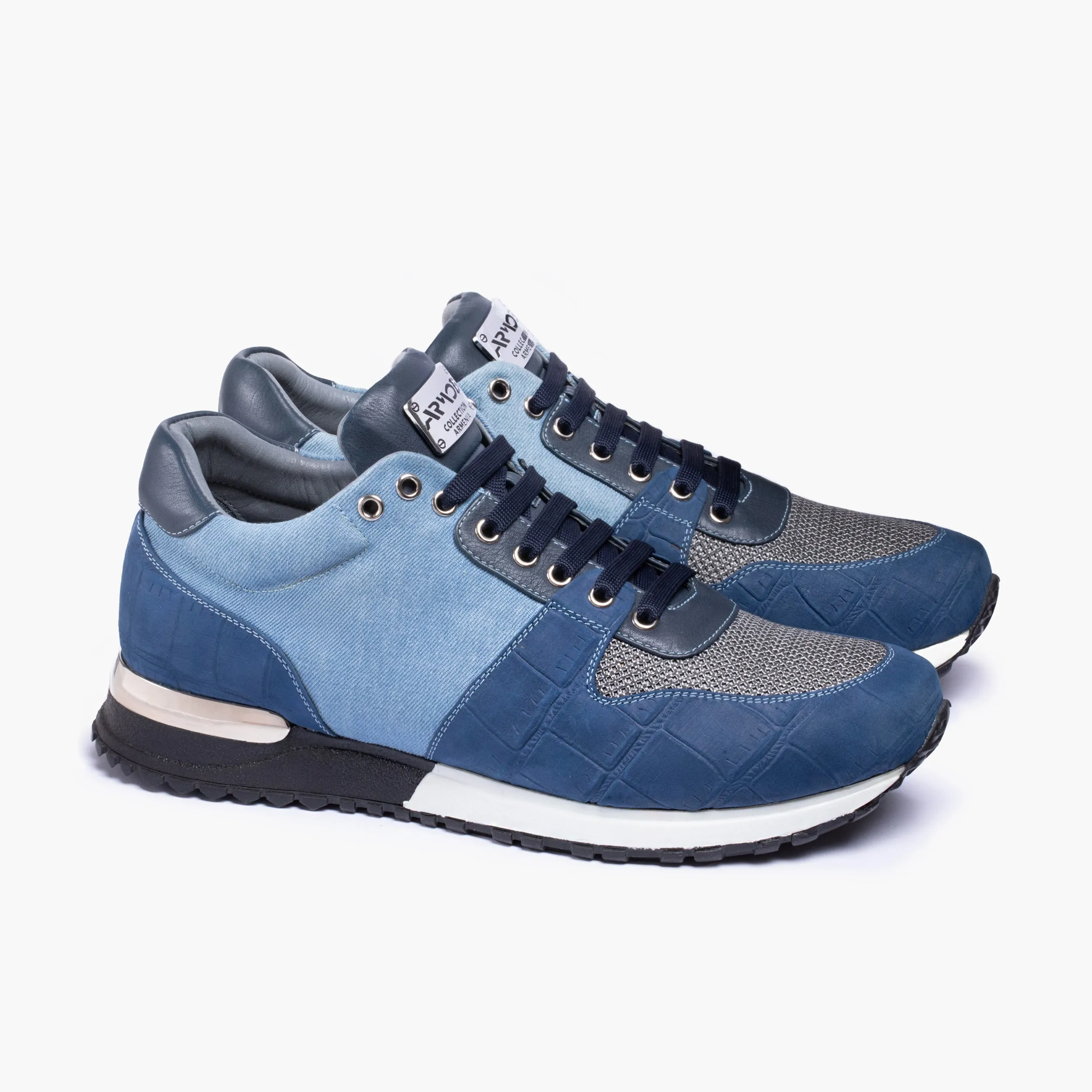 Men's Denim Croc-Effect Matte Sneaker sold by Armos product image thumbnail 3