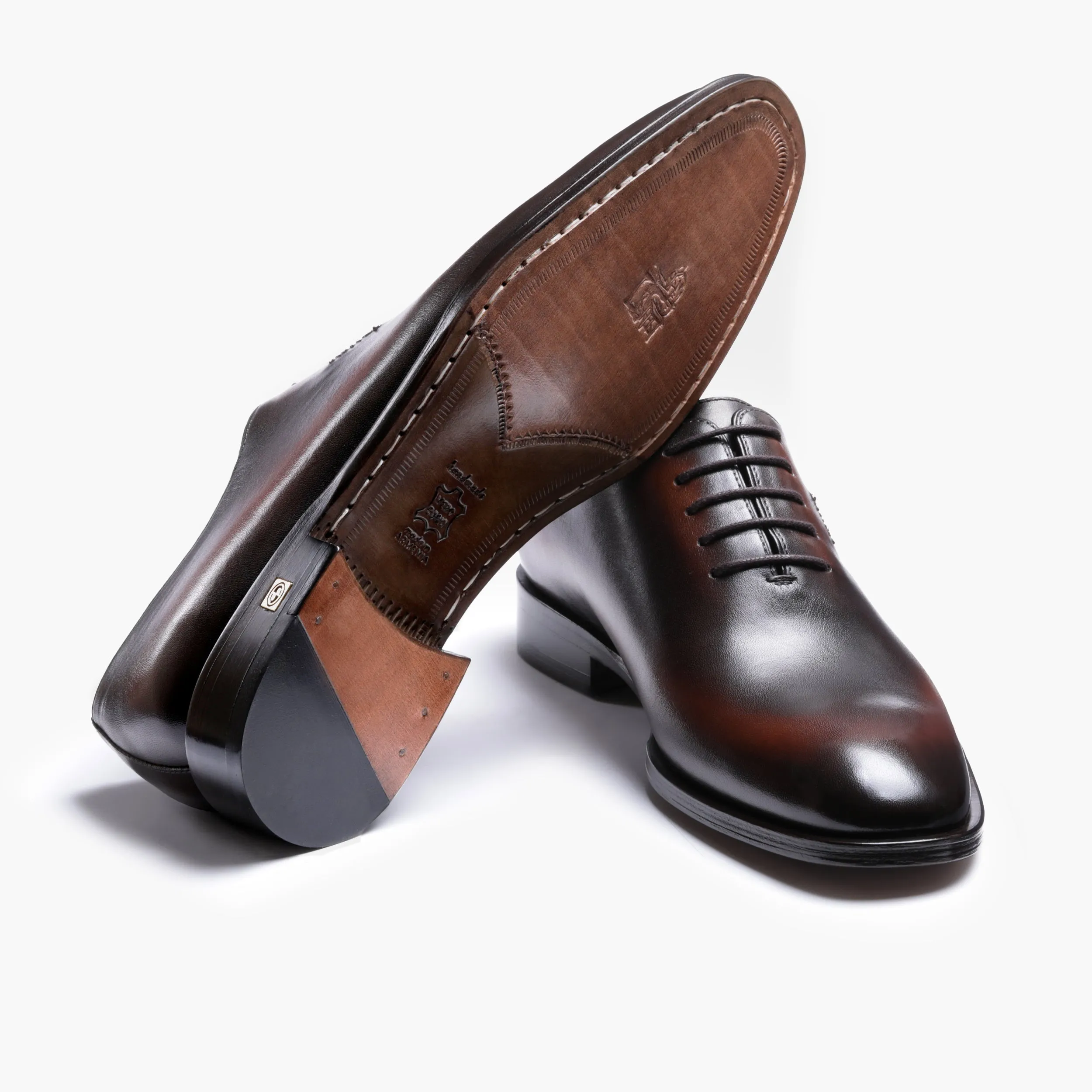 Men's Brown Patina Leather Oxford Lace-Up sold by Armos product image thumbnail 4