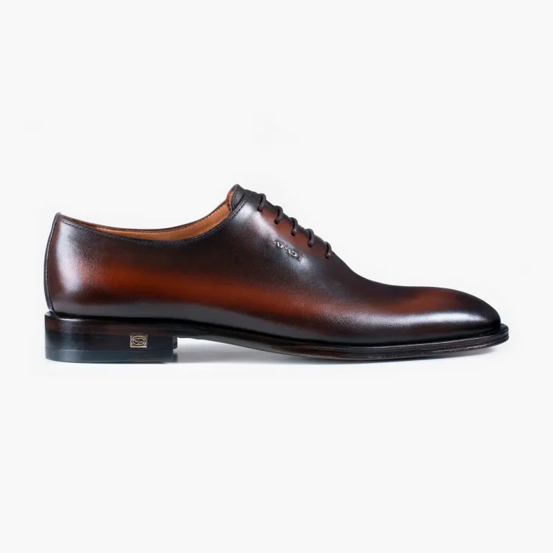 Men's Brown Patina Leather Oxford Lace-Up sold by Armos
