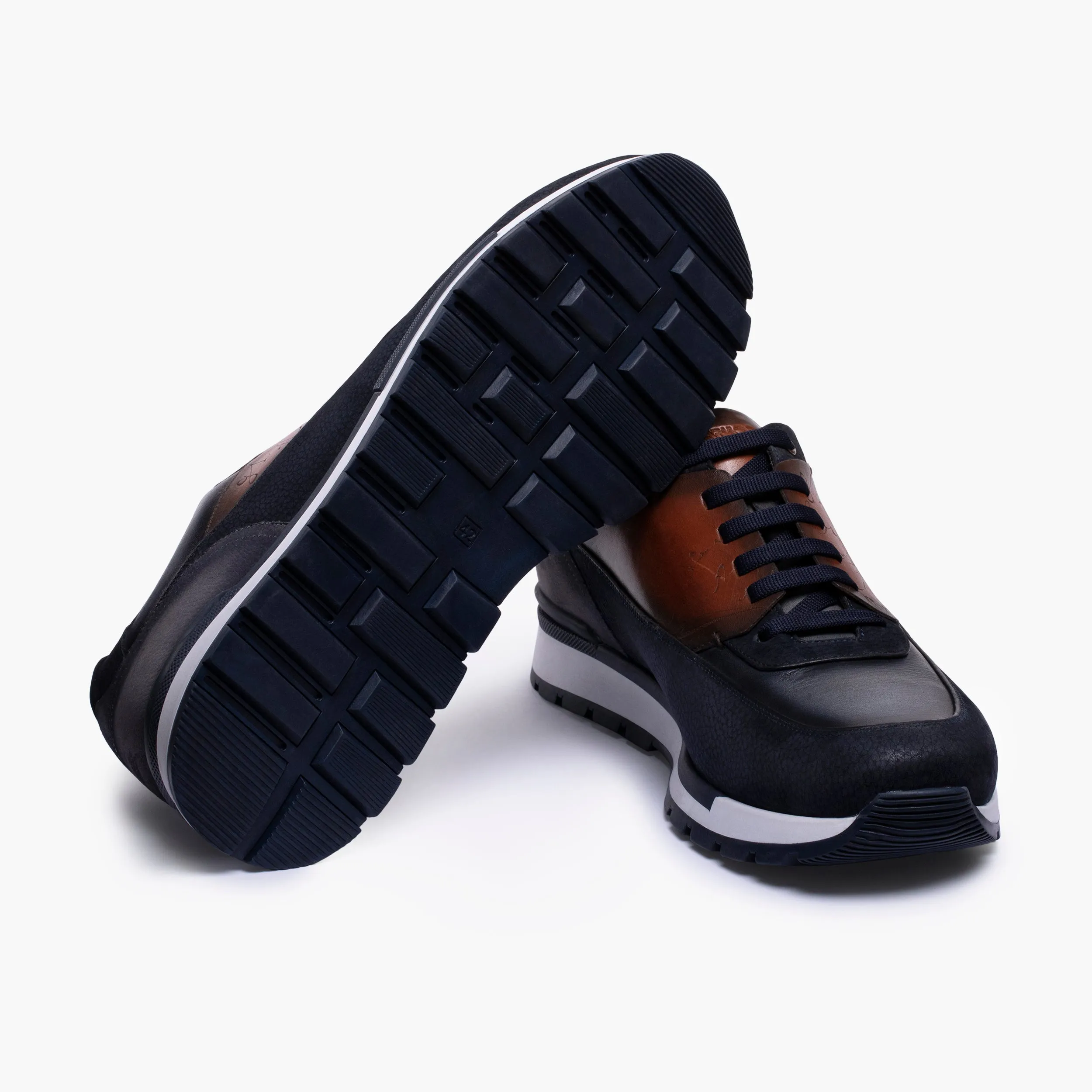 Men's Blue & Brown Patina Leather Sneaker sold by Armos product image thumbnail 4