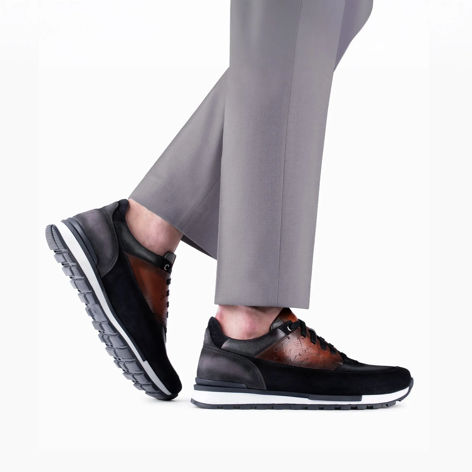 Men's Blue & Brown Patina Leather Sneaker sold by Armos product image thumbnail 2