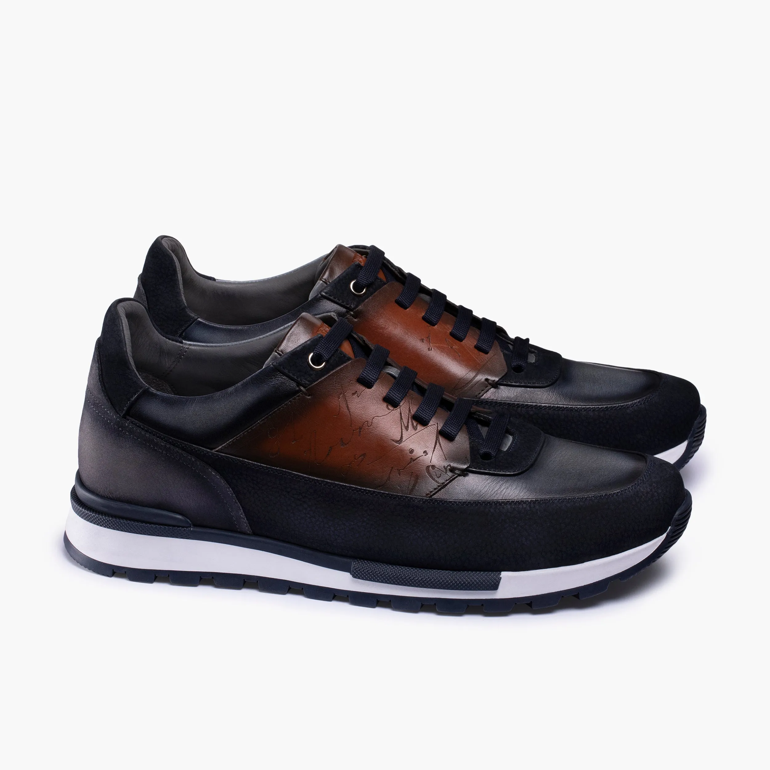 Men's Blue & Brown Patina Leather Sneaker sold by Armos product image thumbnail 3