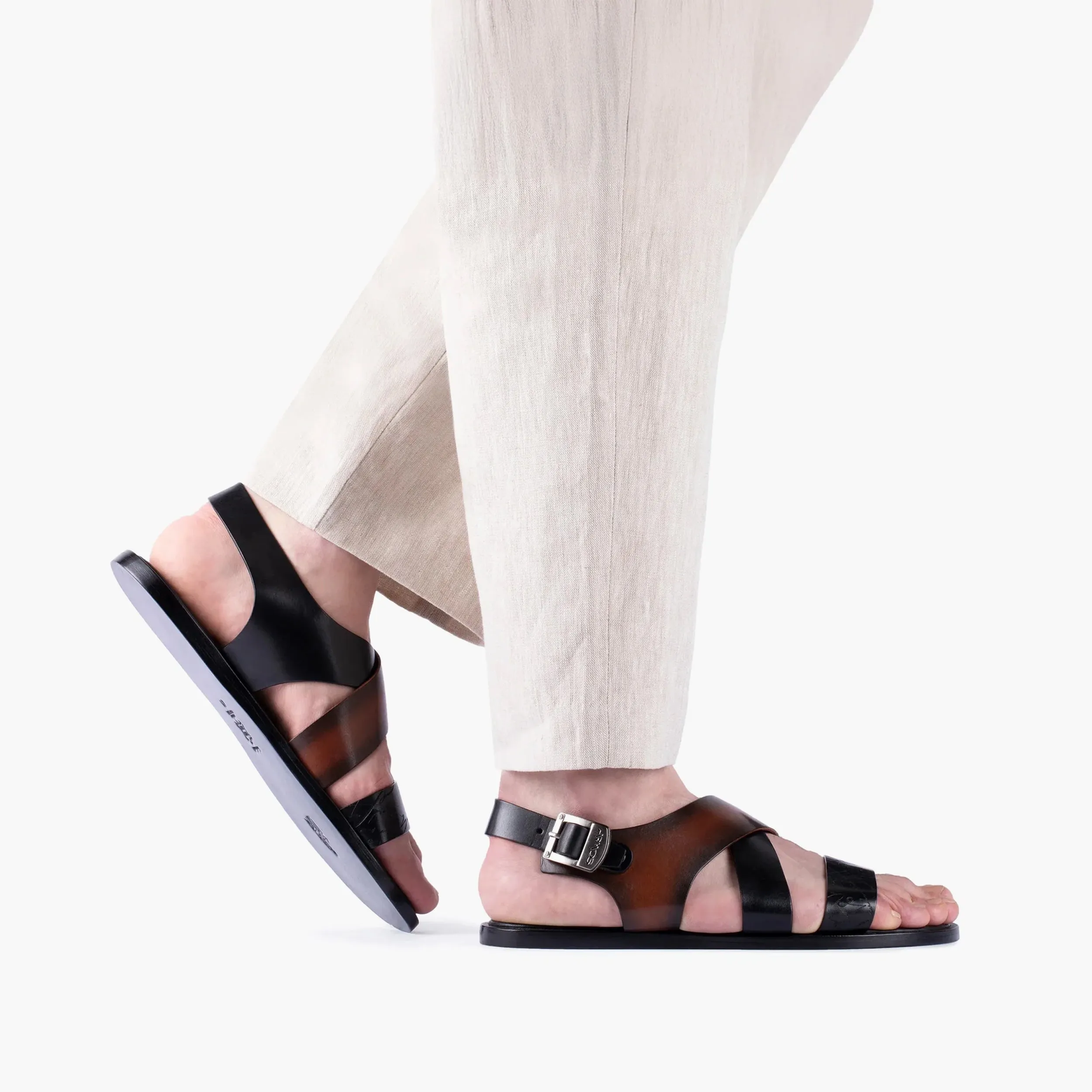 Men's Black And Brown Buckle Sandal sold by Armos product image thumbnail 2