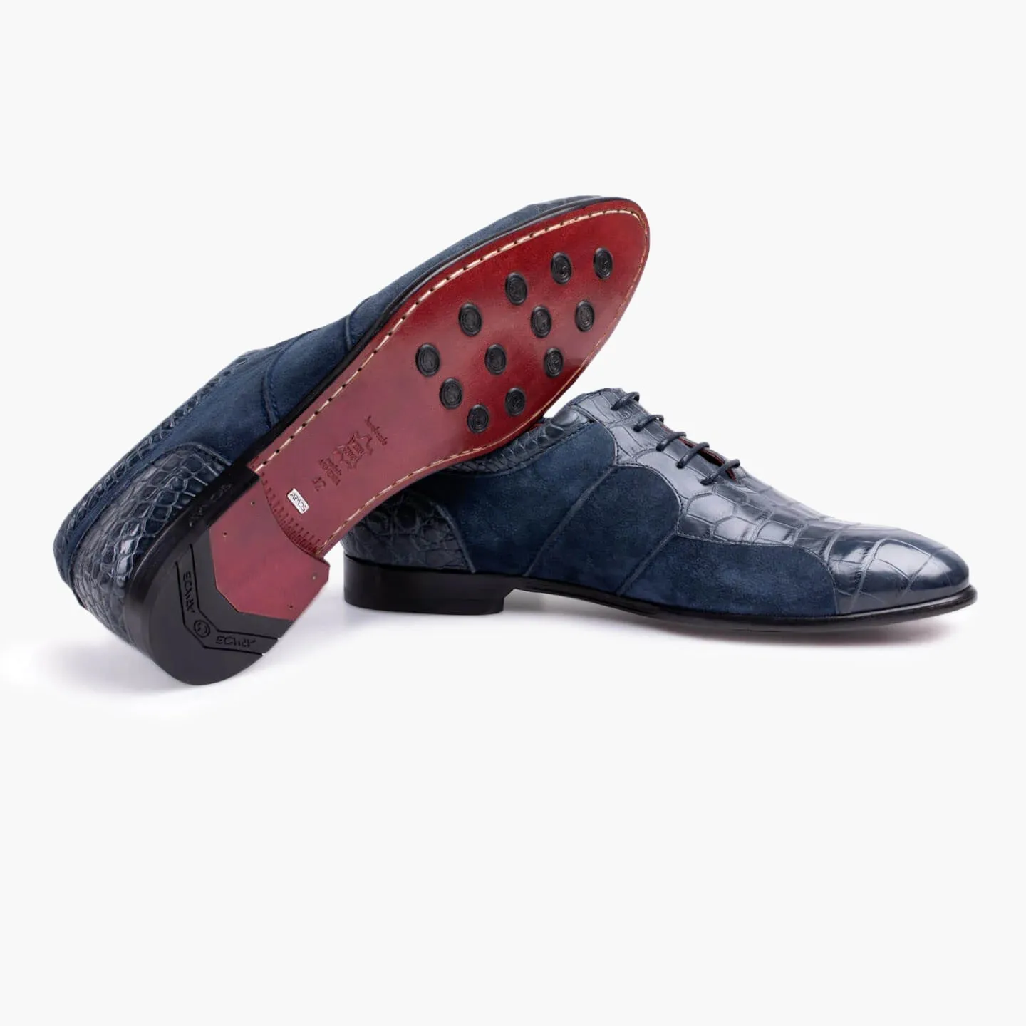 Men's Blue Crocodile & Suede Oxford sold by Armos product image thumbnail 3