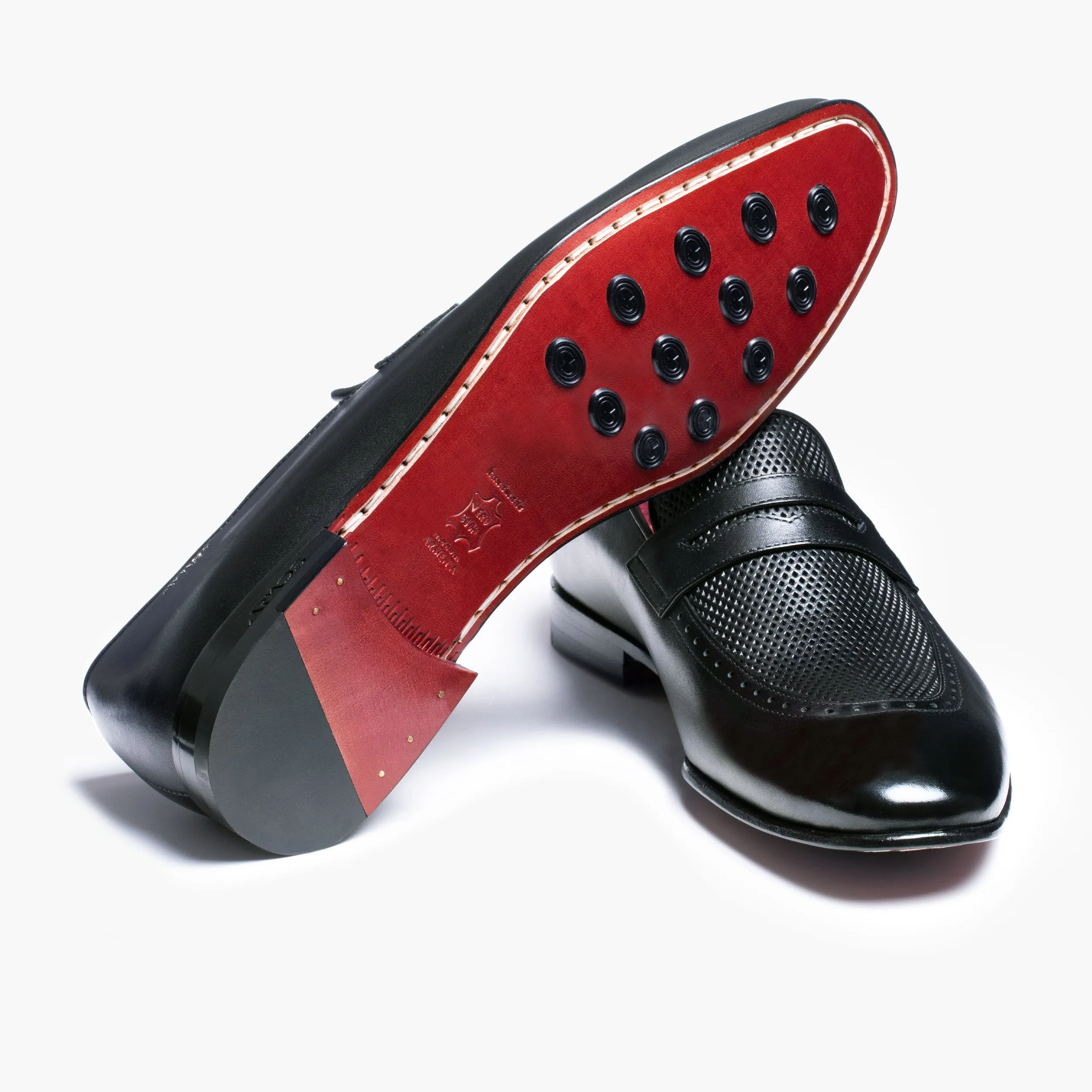 Men's Black Perforated Leather Loafer sold by Armos product image thumbnail 3