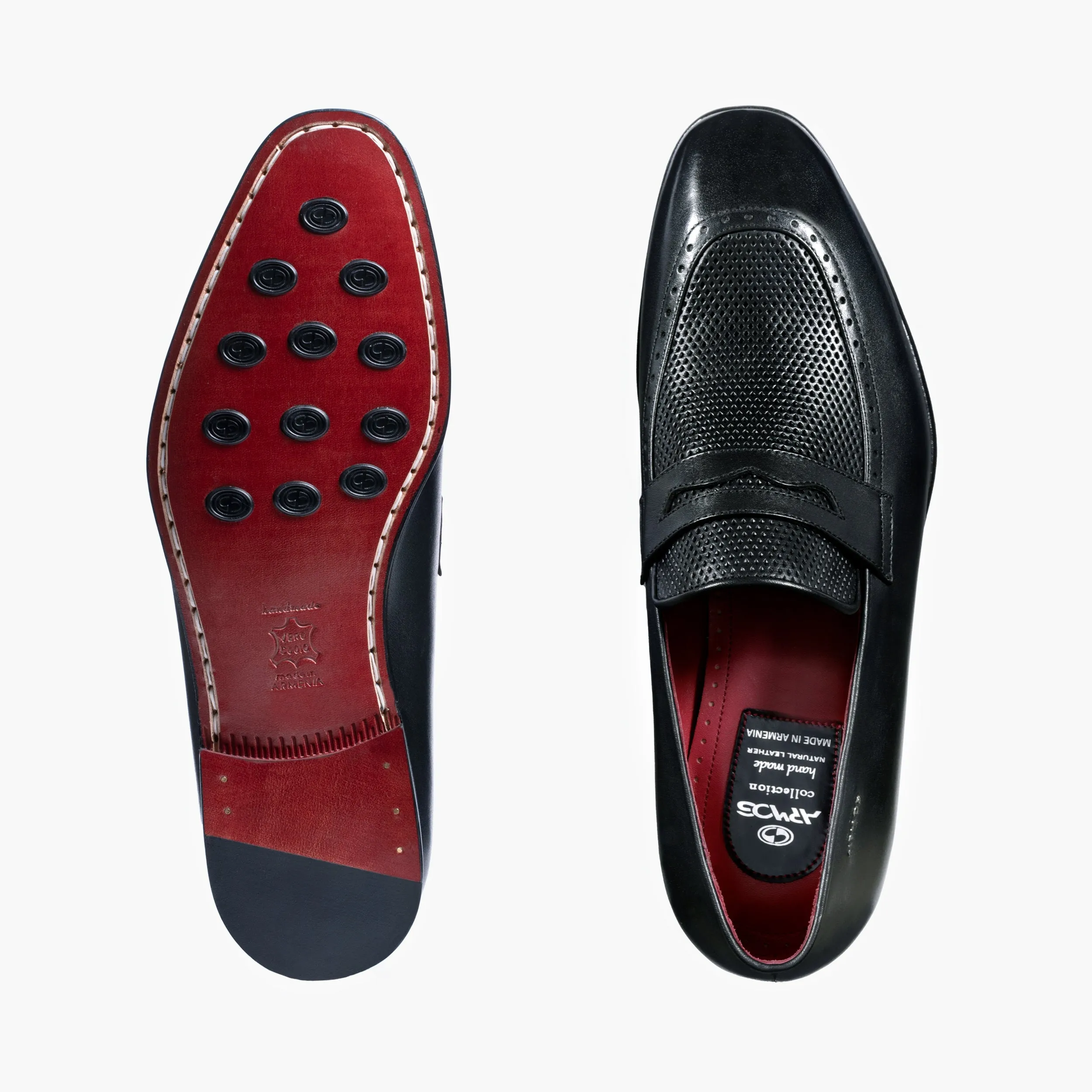 Men's Black Perforated Leather Loafer sold by Armos product image thumbnail 4