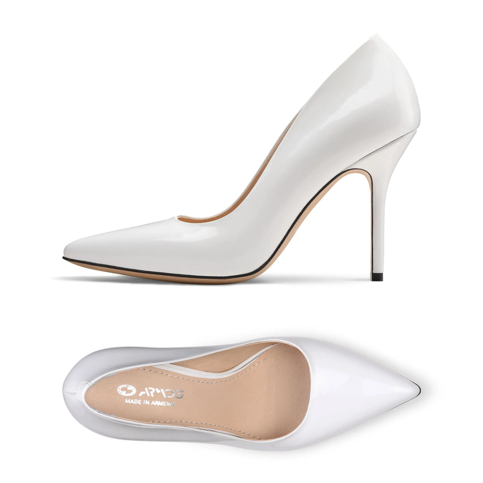 Women's White Patent Leather Pump sold by Armos product image thumbnail 4