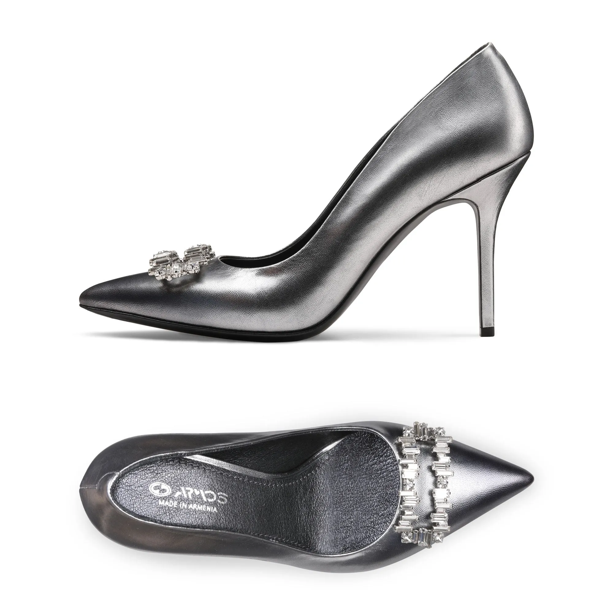 Women's Metallic Silver Leather Pump sold by Armos product image thumbnail 4