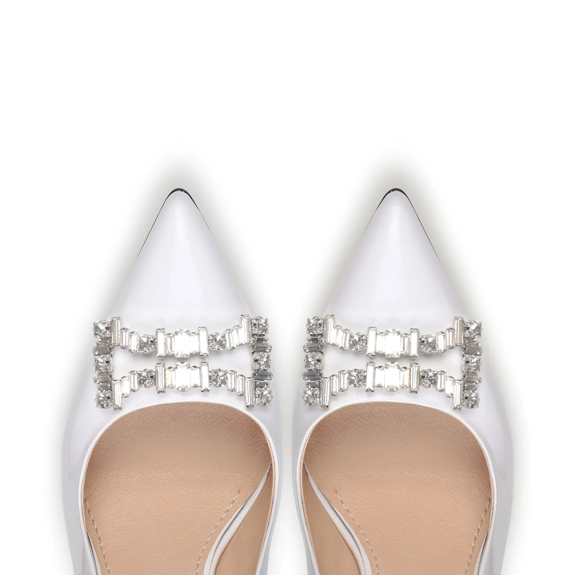Women's White Patent Crystal Buckle Pump sold by Armos product image thumbnail 3