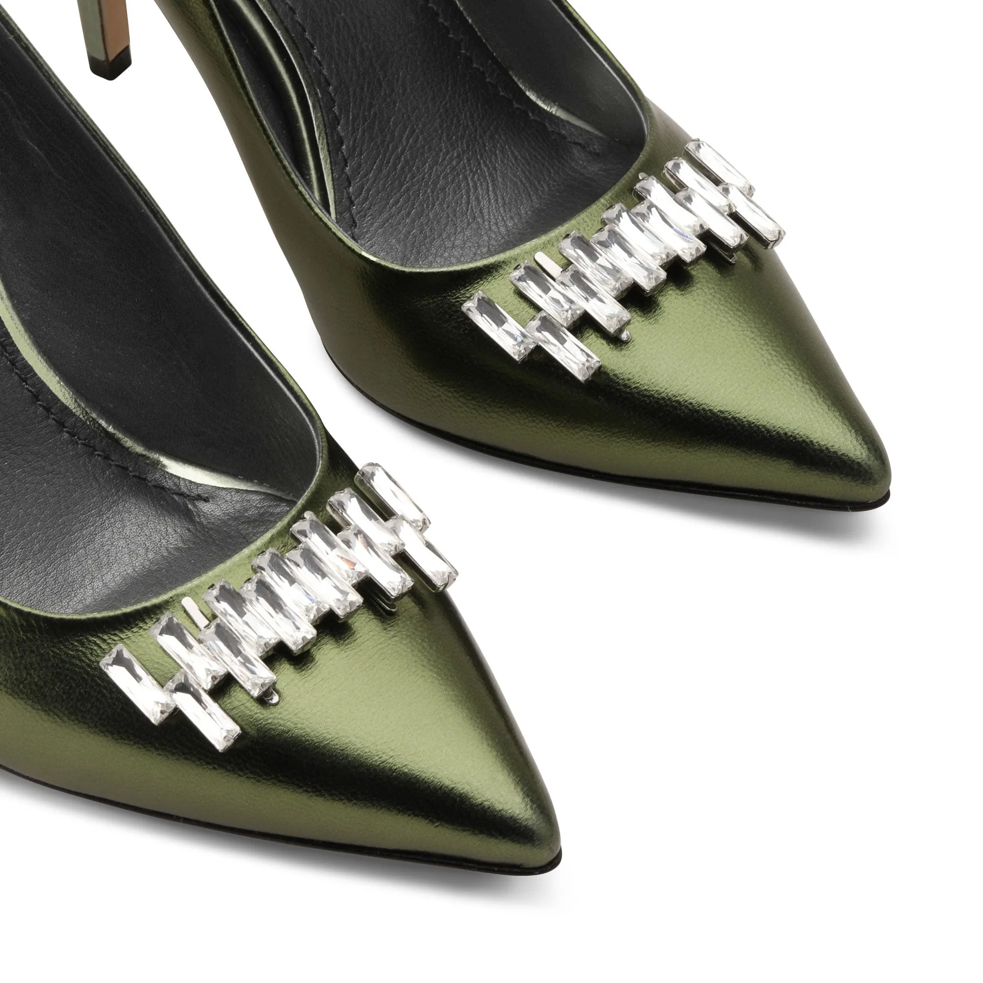 Women's Metallic Green Leather Pumps sold by Armos product image thumbnail 5