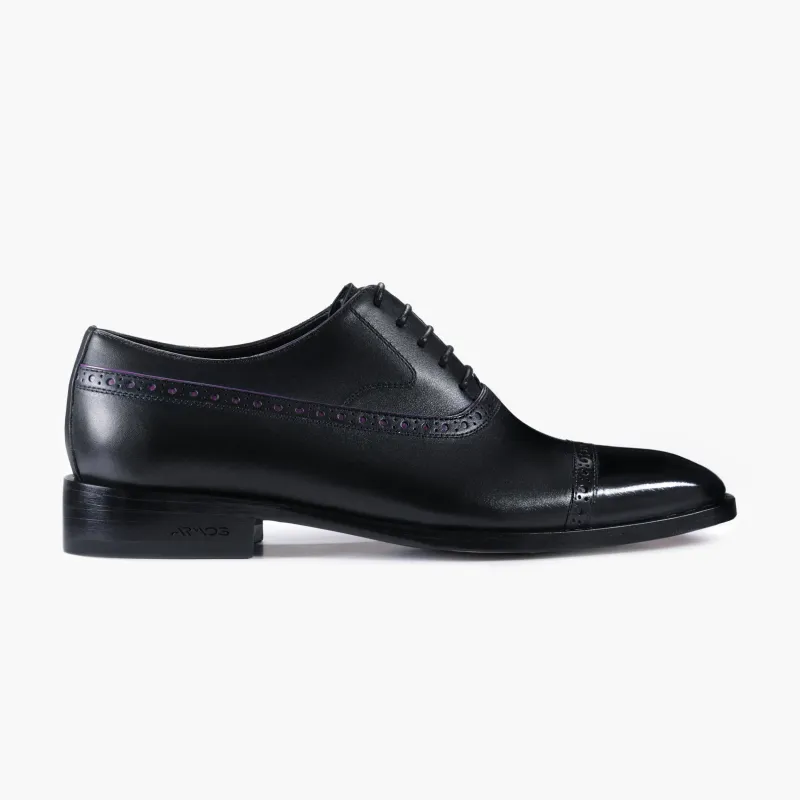 Men's Black & Purple Leather Oxford sold by Armos