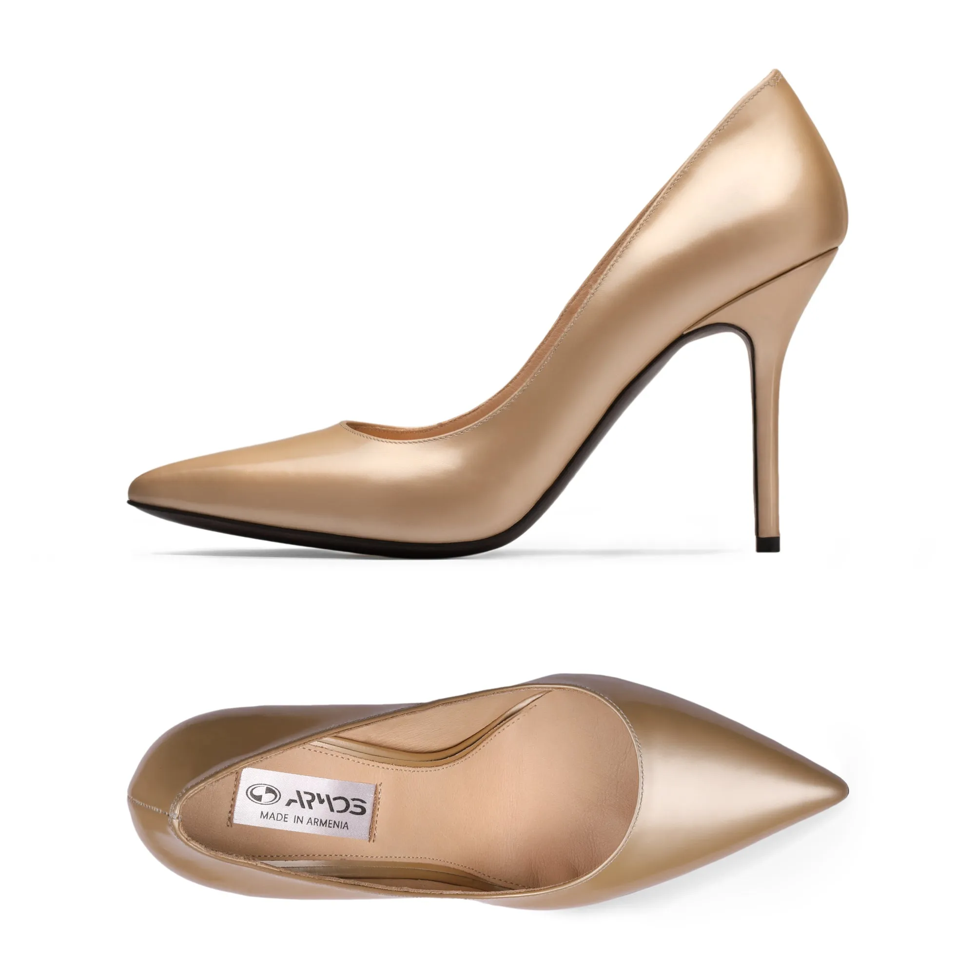 Women’s Pearl Gold Leather Pump sold by Armos product image thumbnail 4