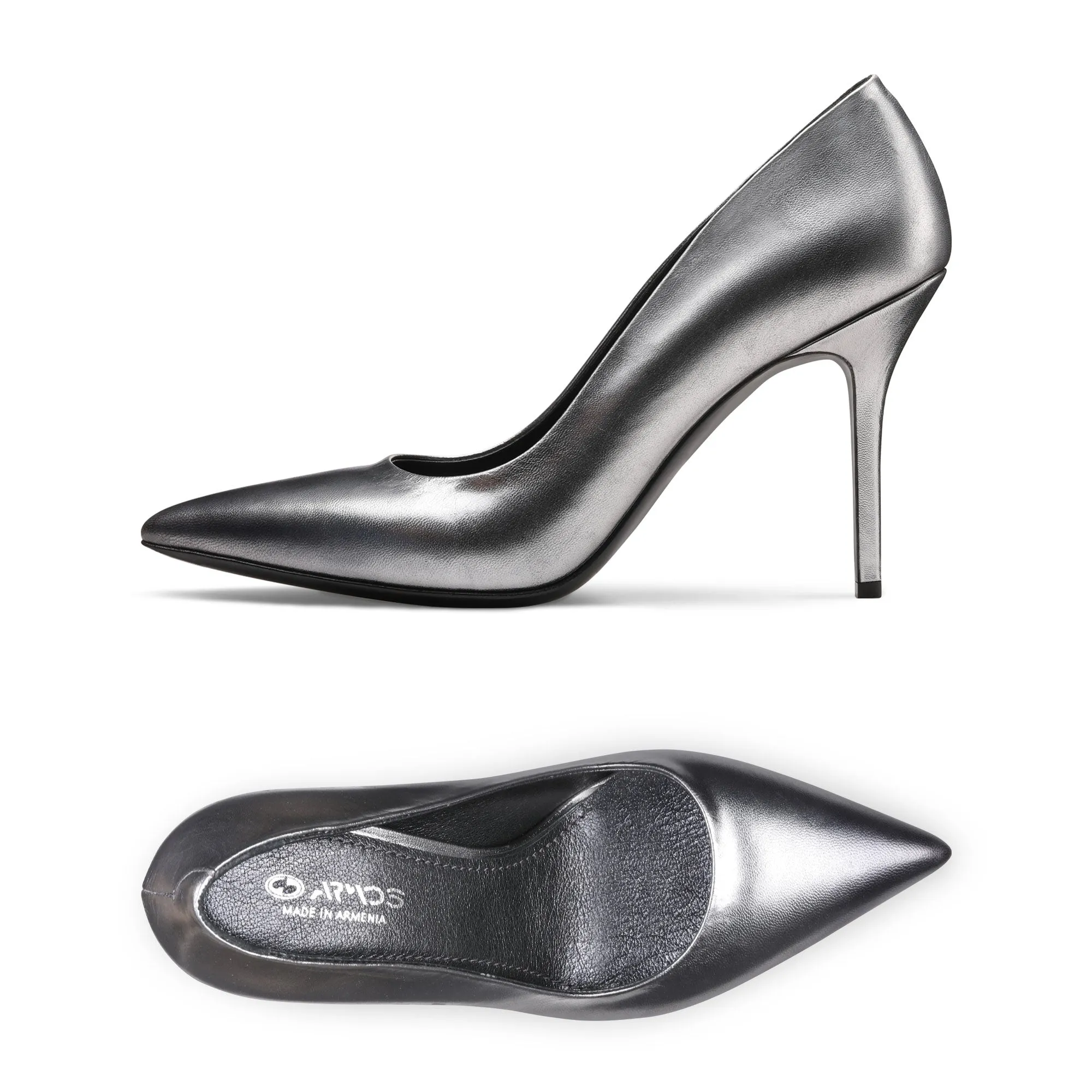 Women's Silver Leather Pump sold by Armos product image thumbnail 4