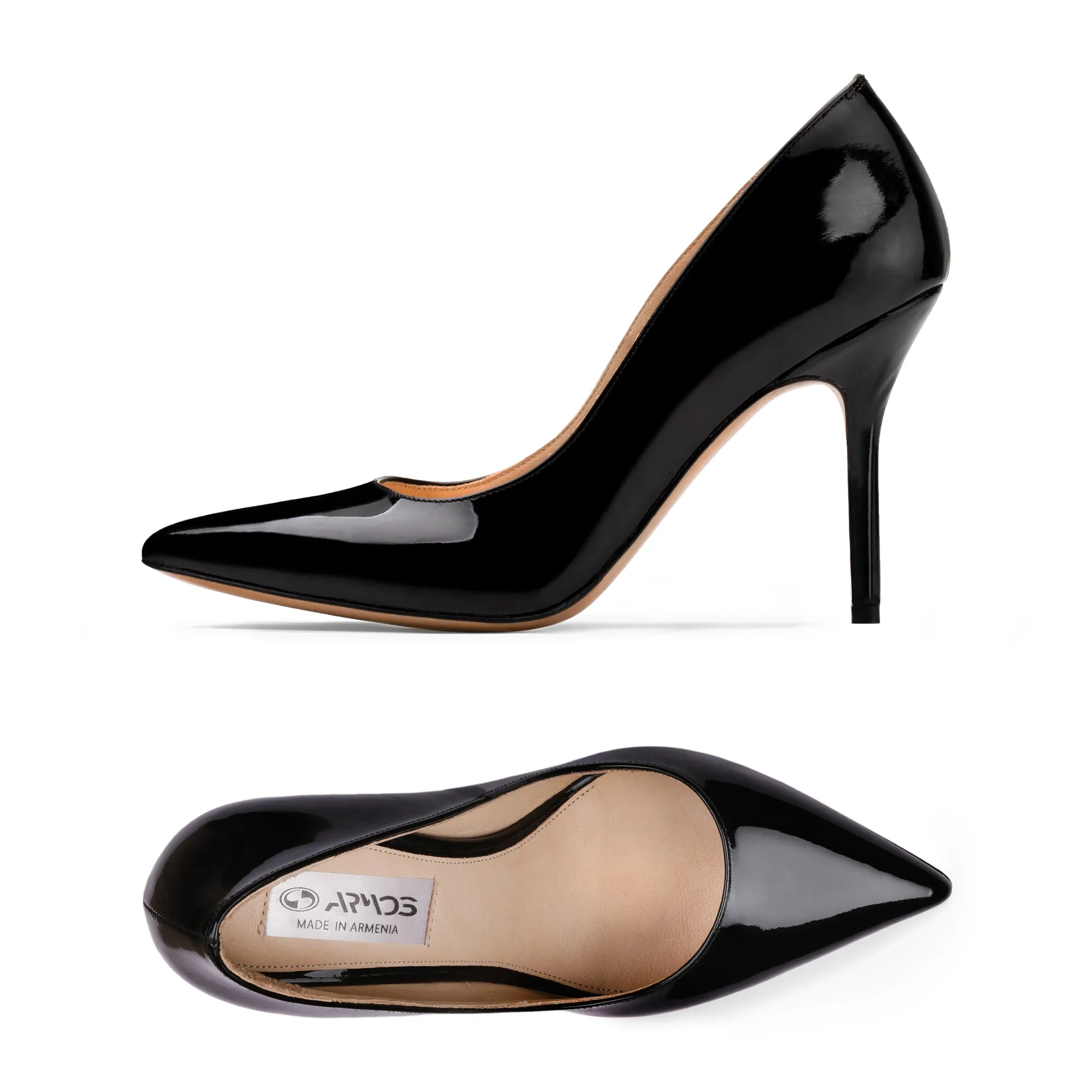 Women's Black Patent Pointed-Toe Pump sold by Armos product image thumbnail 4