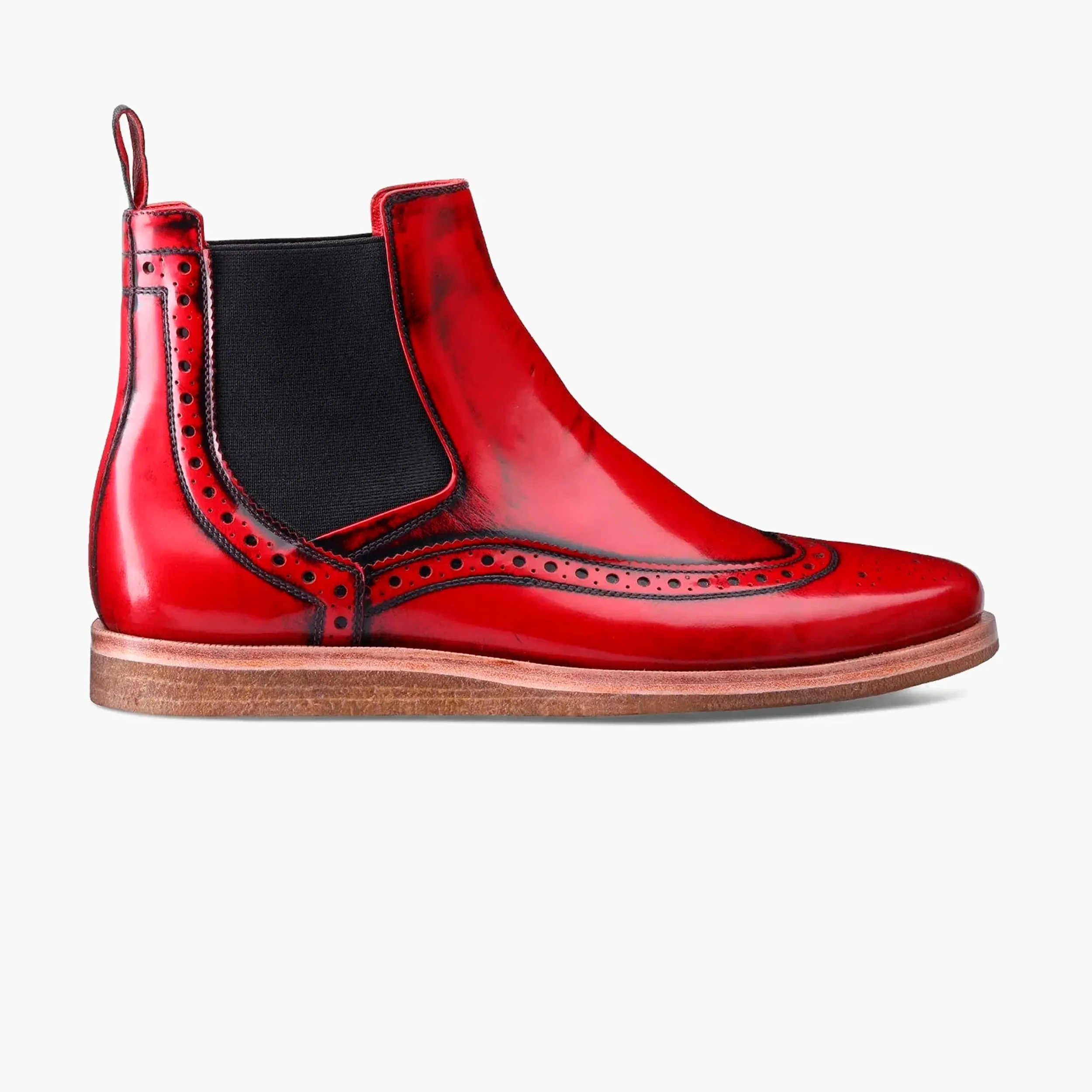 Men's Red Patent Ankle Chelsea Boot sold by Armos